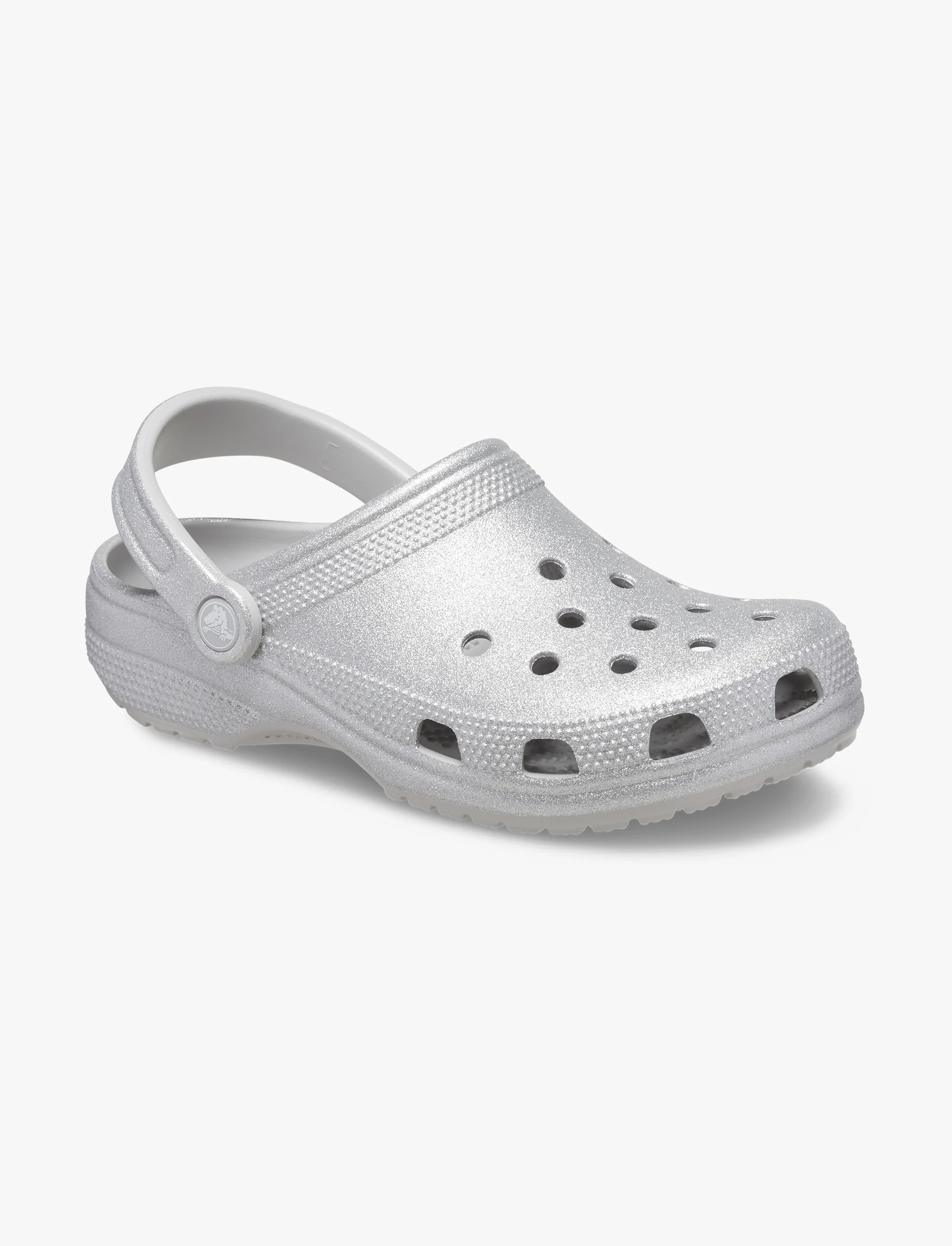 Crocs Classic Glitter Clog - כפכפי קלוג קרוקס נצנצים לנשים בצבע כסף