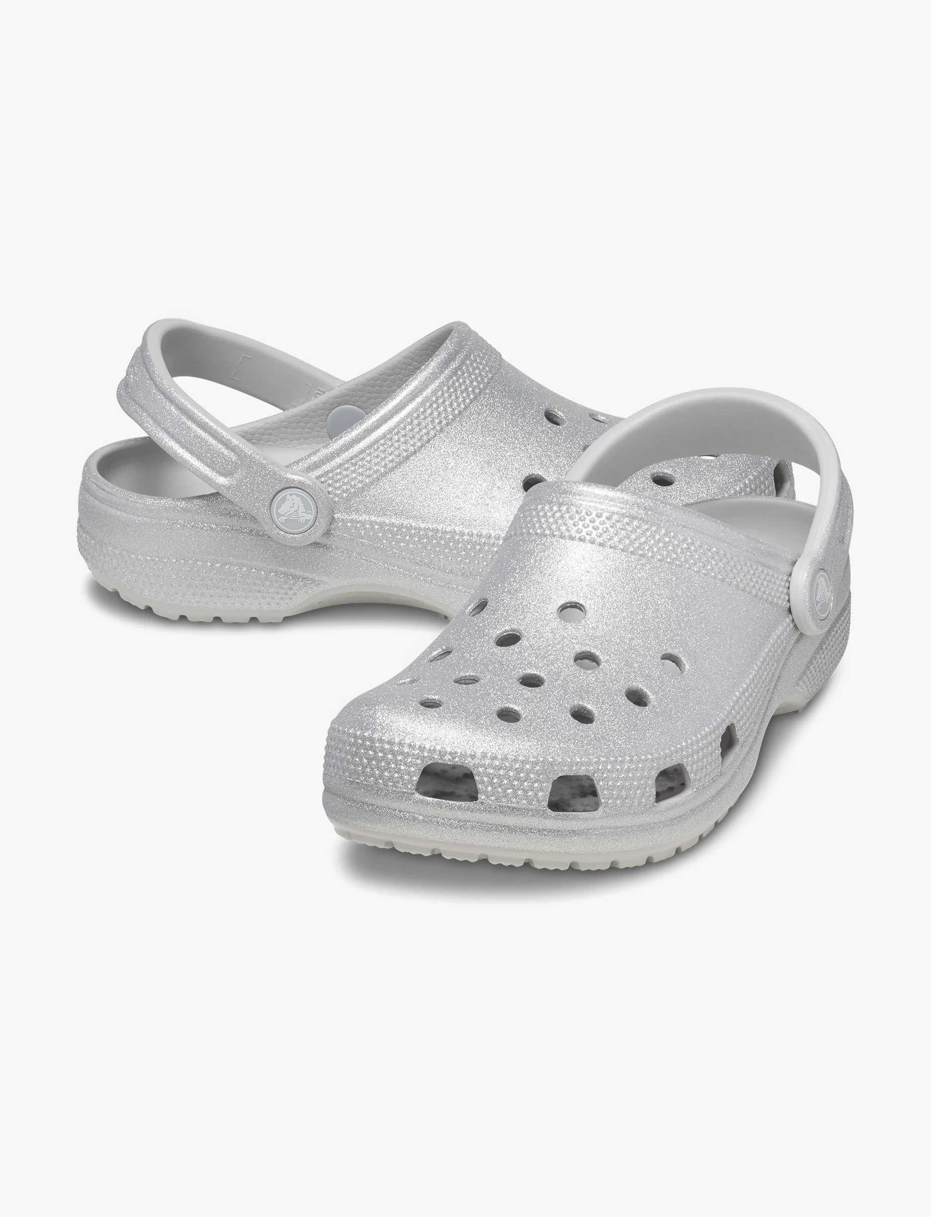 Crocs Classic Glitter Clog - כפכפי קלוג קרוקס נצנצים לנשים בצבע כסף - Image 3