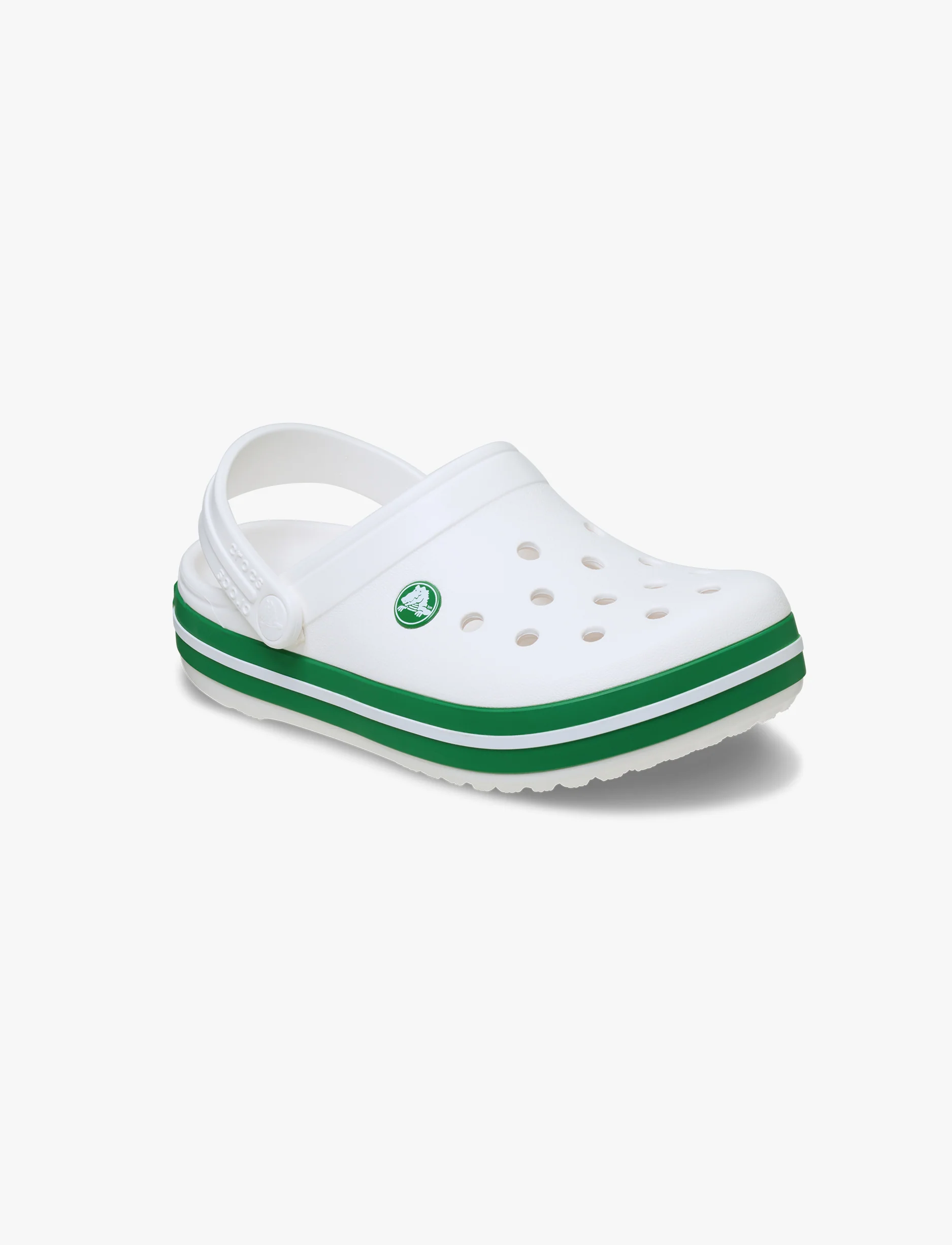 Crocs CrocBand Clog T - כפכפים לילדים קרוקס קרוקבנד בצבע לבן/ירוק קיסוס מידות קטנות