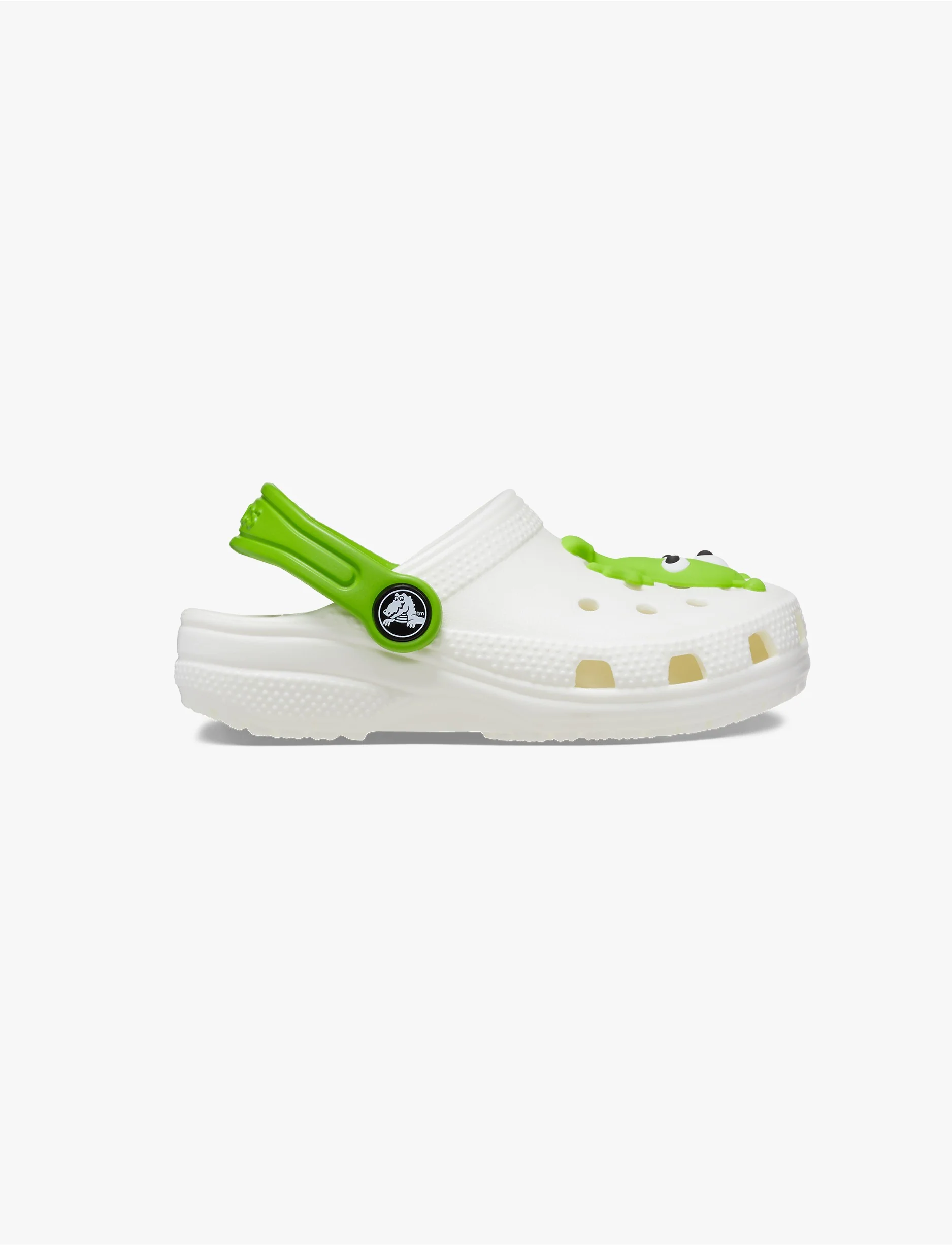 Crocs Classic Glow Alien Clog T - כפכפי קרוקס קלוג בצבע לבן עם דמות חייזר ירוק - Image 2