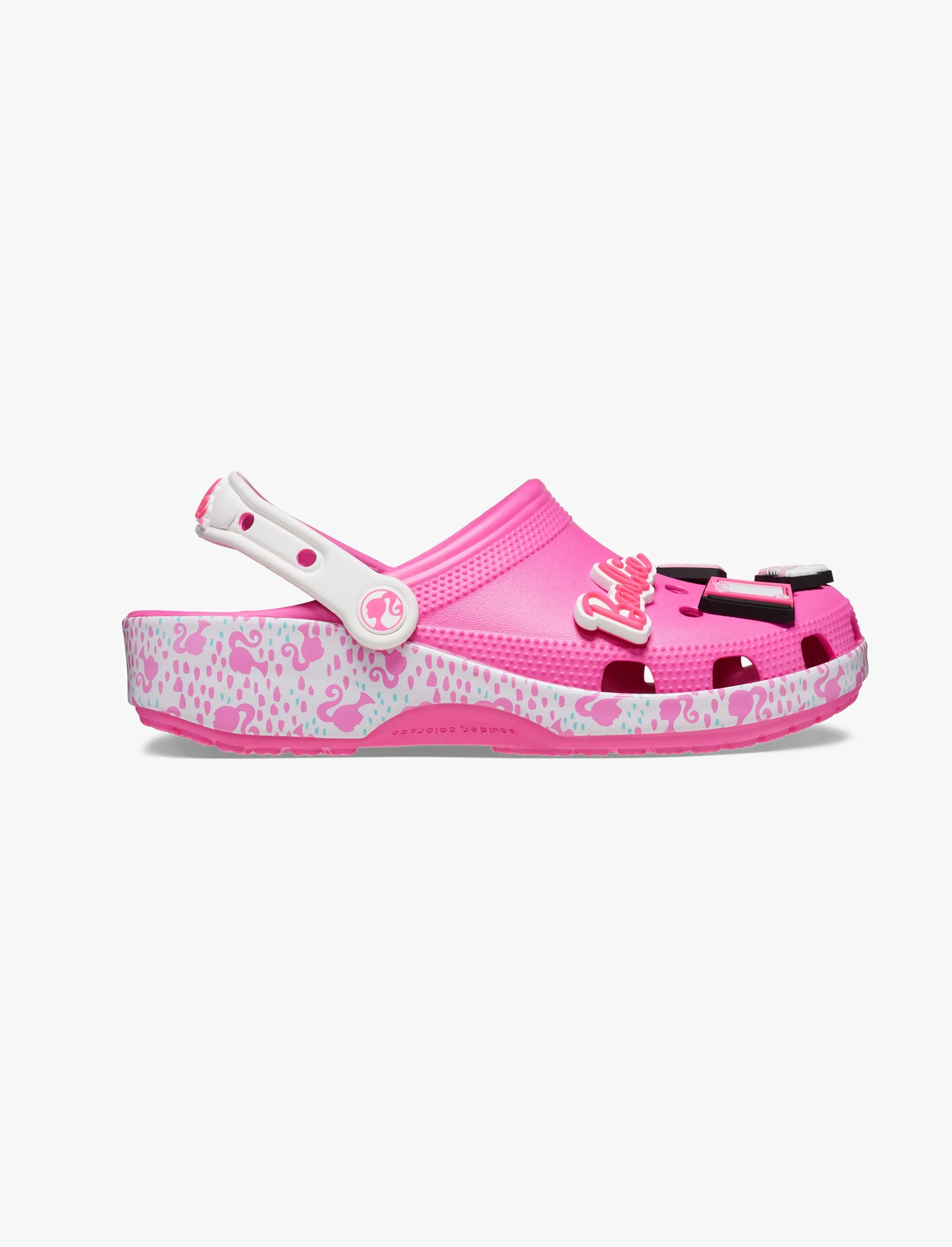 Crocs Barbie Classic Clog -כפכפי קלוג קרוקס ברבי לנשים בצבע ורוד/לבן - Image 4