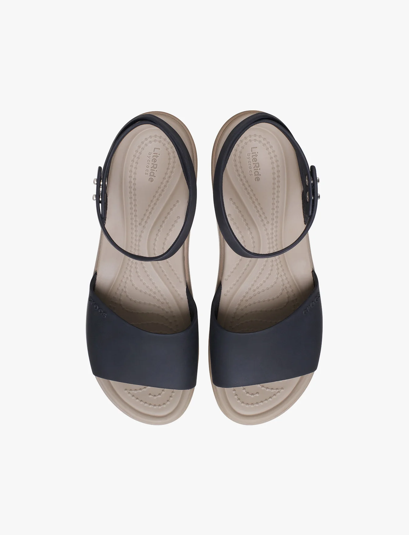 Crocs Brooklyn Ankle Strap Wedge - סנדלי פלטפורמה קרוקס לנשים בצבע שחור/משרום - Image 4