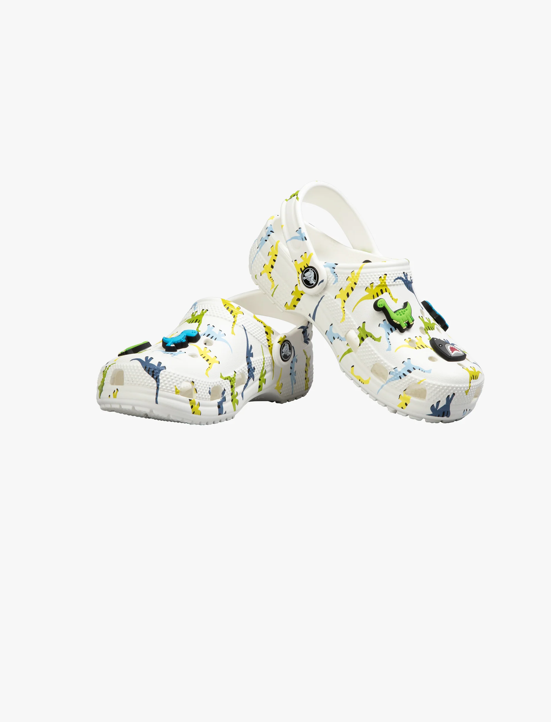 Crocs Classic Character Print Clog K - כפכפים לילדים קרוקס בצבע לבן/צבעוני בהדפס דינוזאור - Image 6