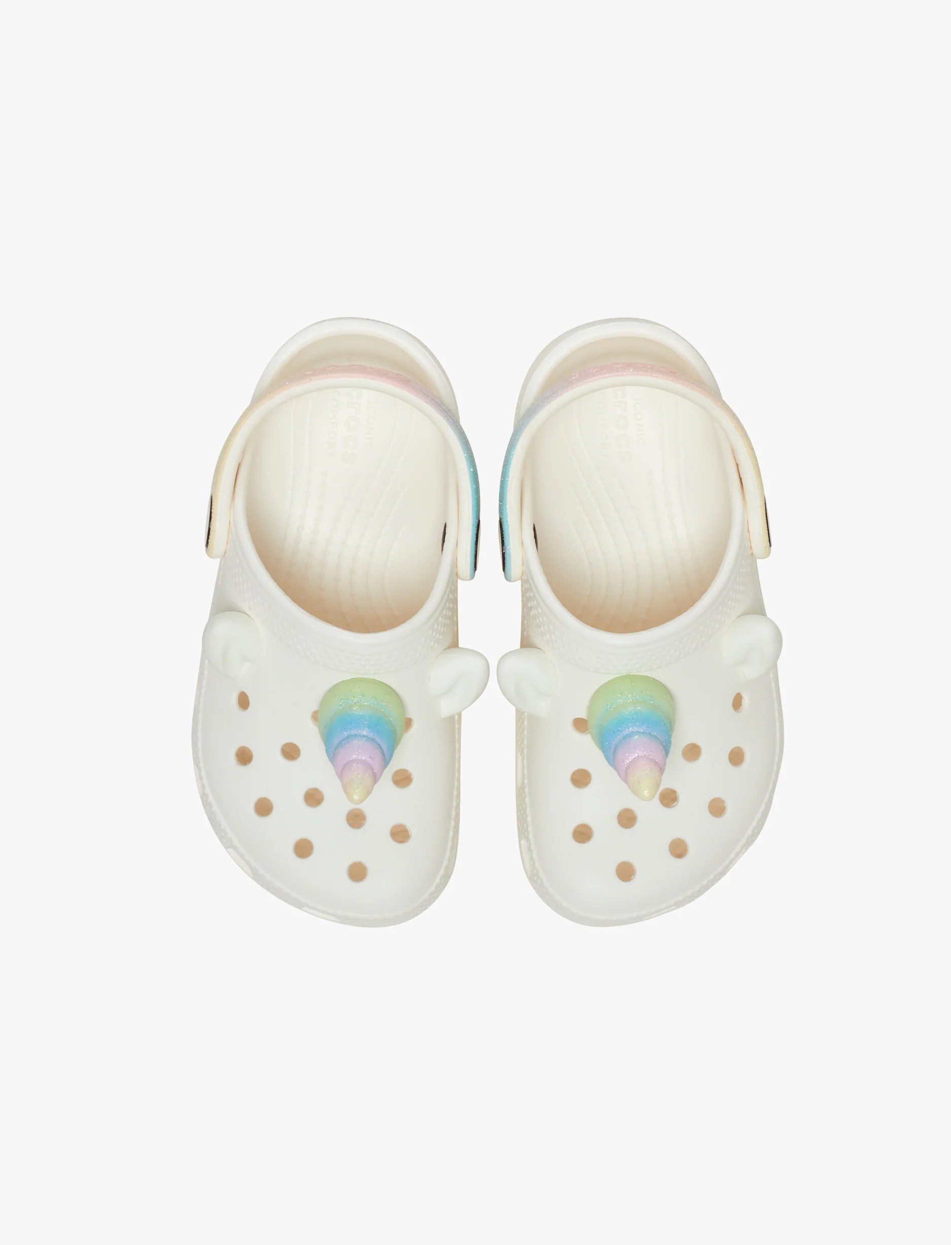 Crocs Classic I AM Rainbow Unicorn Clog T - כפכפי קרוקס קלוג לילדים יוניקורן בצבע לבן - Image 3