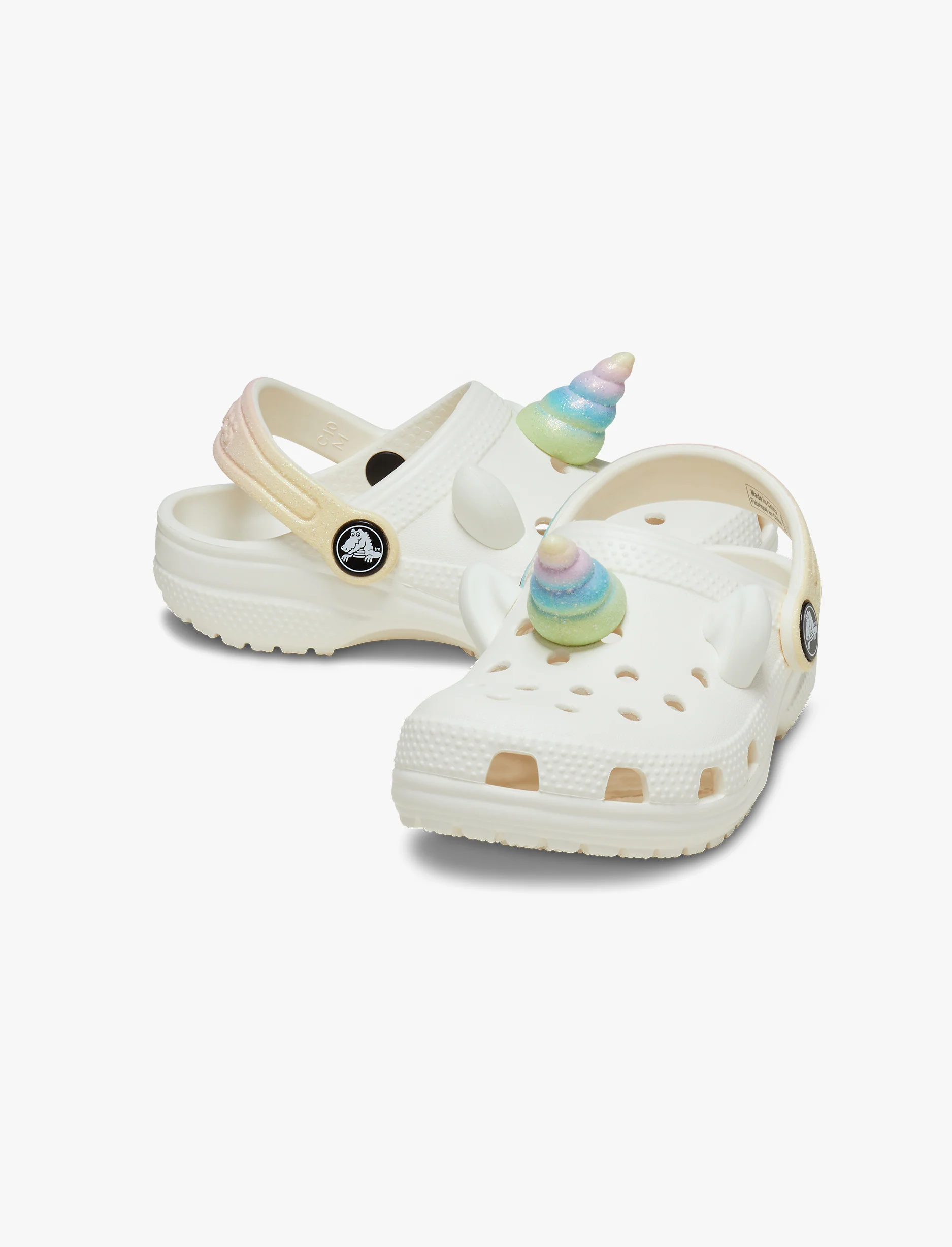 Crocs Classic I AM Rainbow Unicorn Clog T - כפכפי קרוקס קלוג לילדים יוניקורן בצבע לבן - Image 4