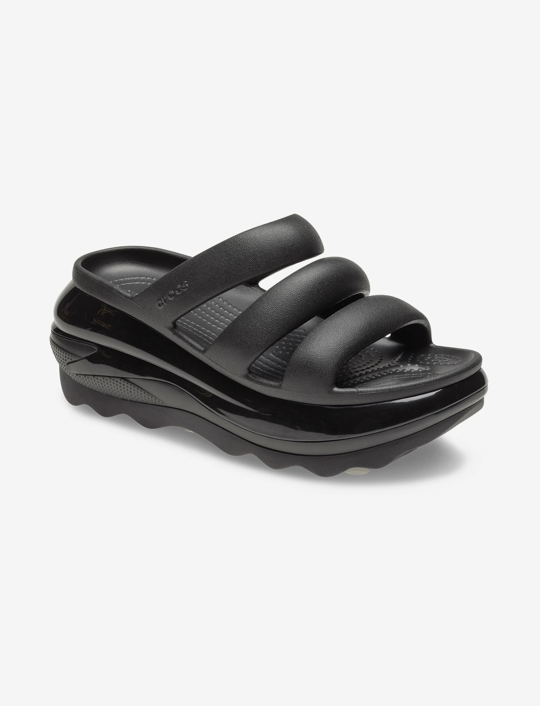 Crocs Mega Crush Triple Strap - סנדלי פלטפורמה קרוקס מגה קראש בצבע שחור - Image 3