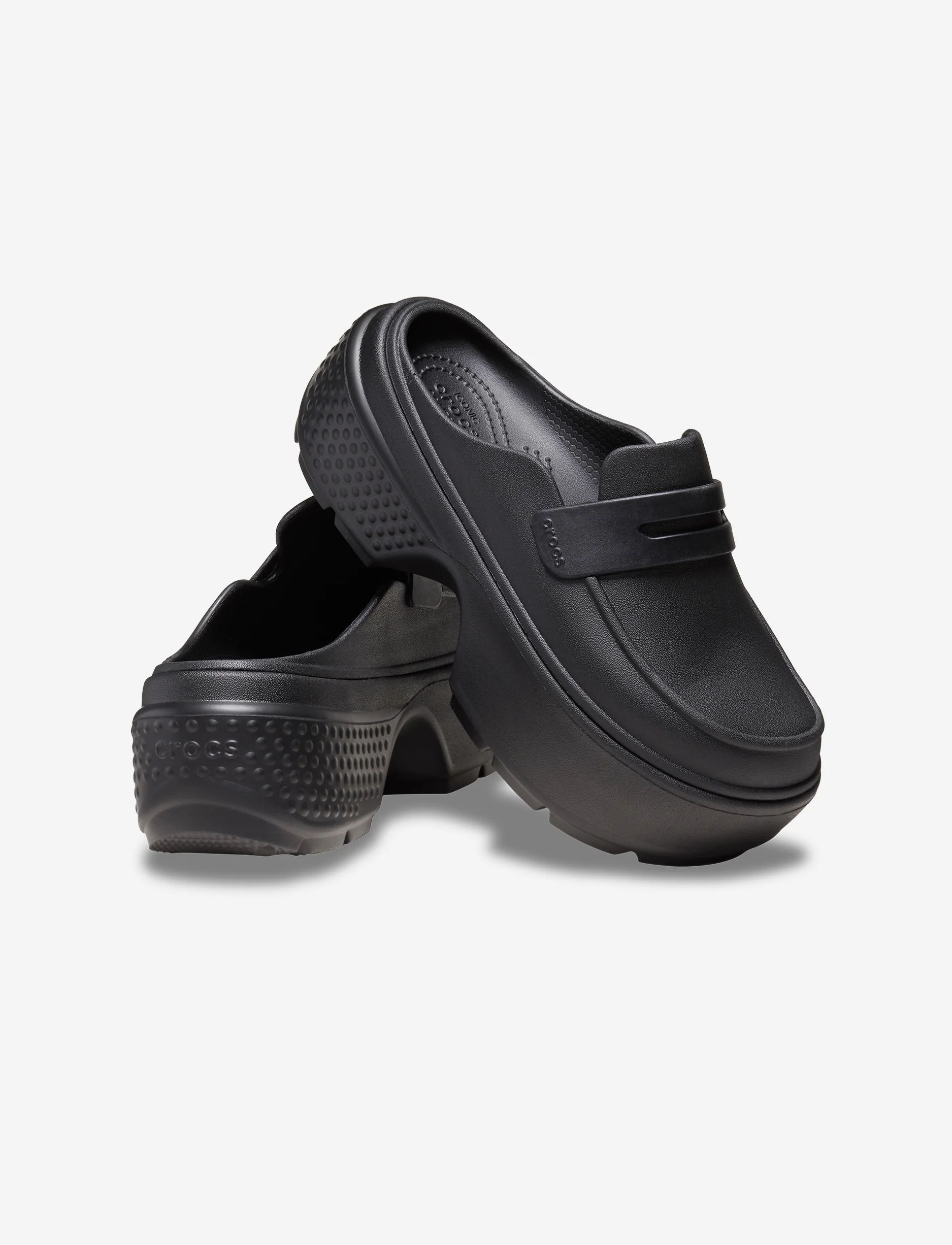Crocs Stomp Loafer - כפכפי מוקסין פלטפורמה קרוקס לנשים בצבע שחור - Image 3