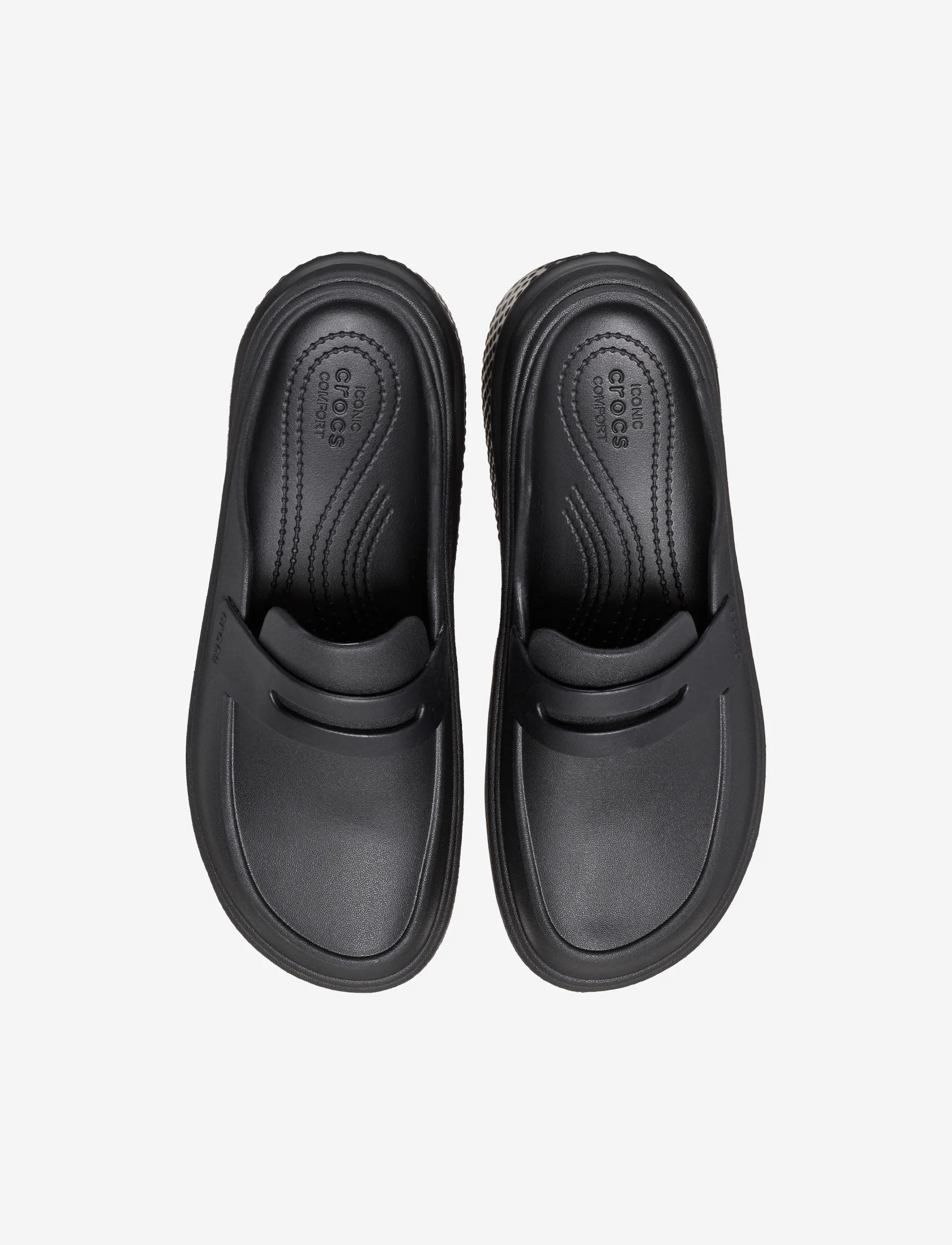 Crocs Stomp Loafer - כפכפי מוקסין פלטפורמה קרוקס לנשים בצבע שחור - Image 4