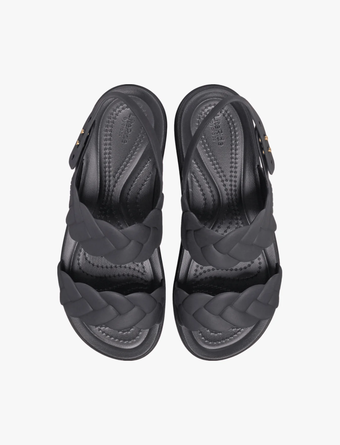 Crocs Brooklyn Woven Upper Low Wedge  -  סנדלי פלטפורמה קרוקס ברוקלין לנשים בצבע שחור - Image 3