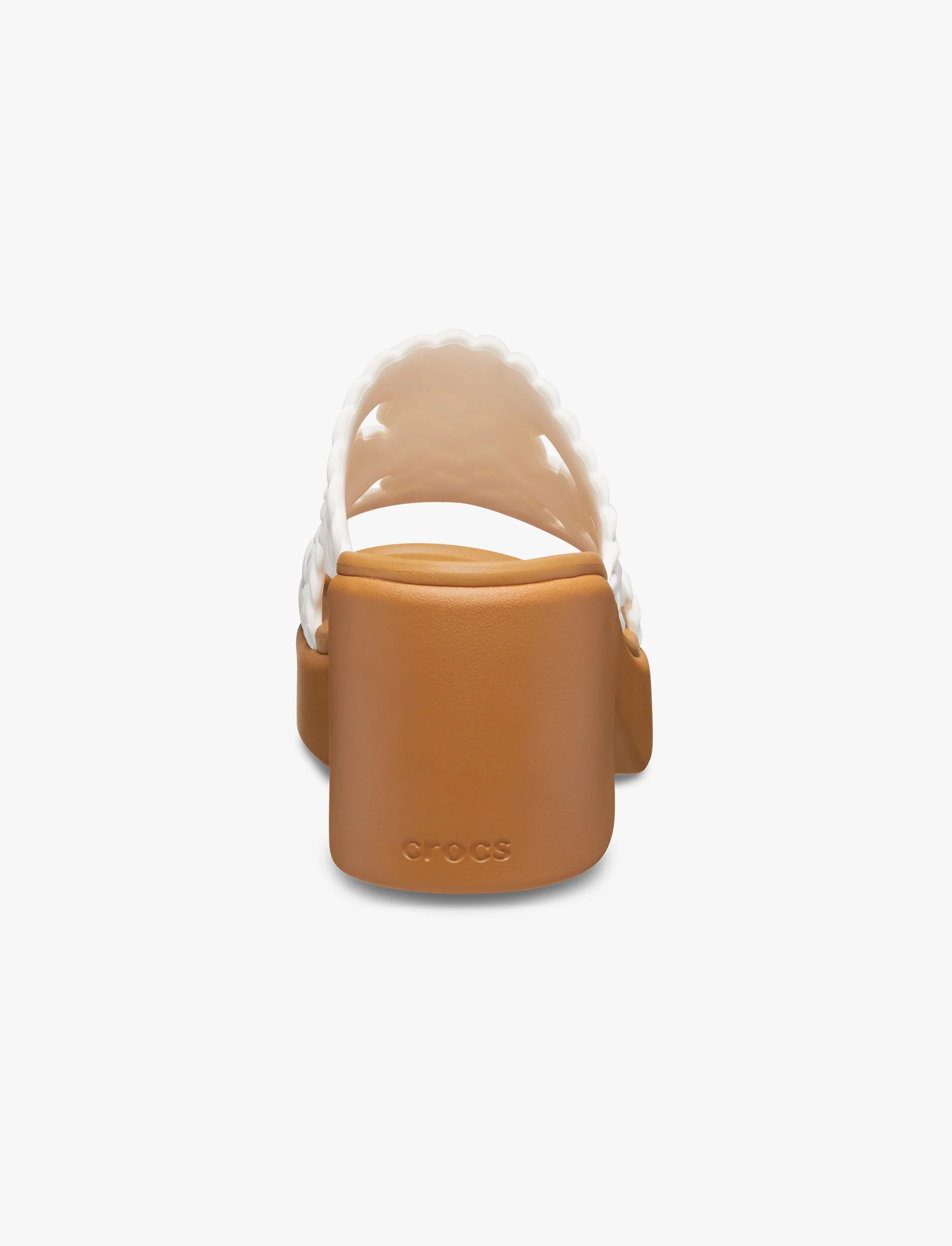 Crocs Brooklyn Woven Slide Heel - כפכפי עקב קרוקס ברוקלין לנשים בצבע לבן - Image 5