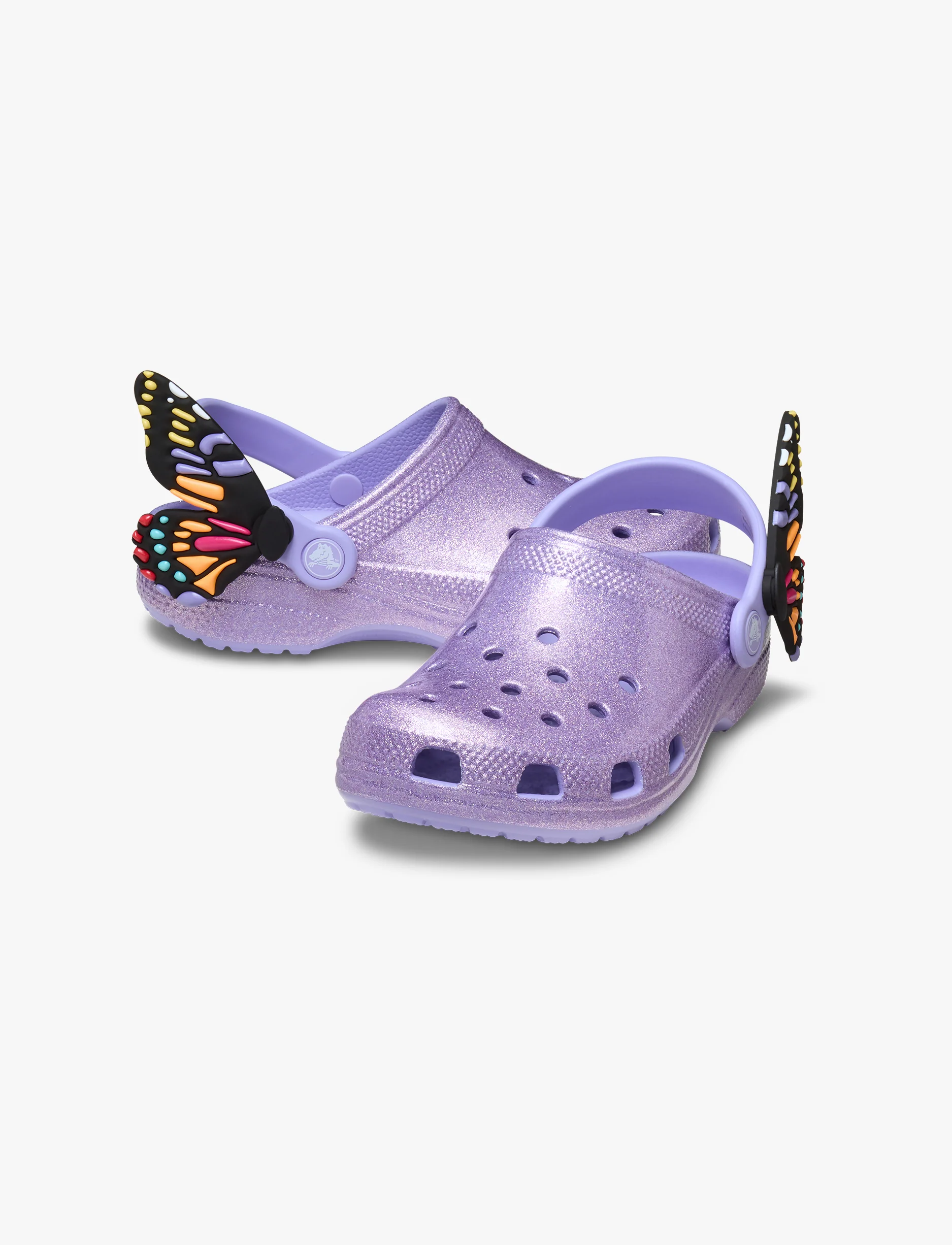Crocs Classic I AM Butterfly Clog T - כפכפי קרוקס קלוג בעיטור פרפר בצבע סגול נצנצים - Image 4