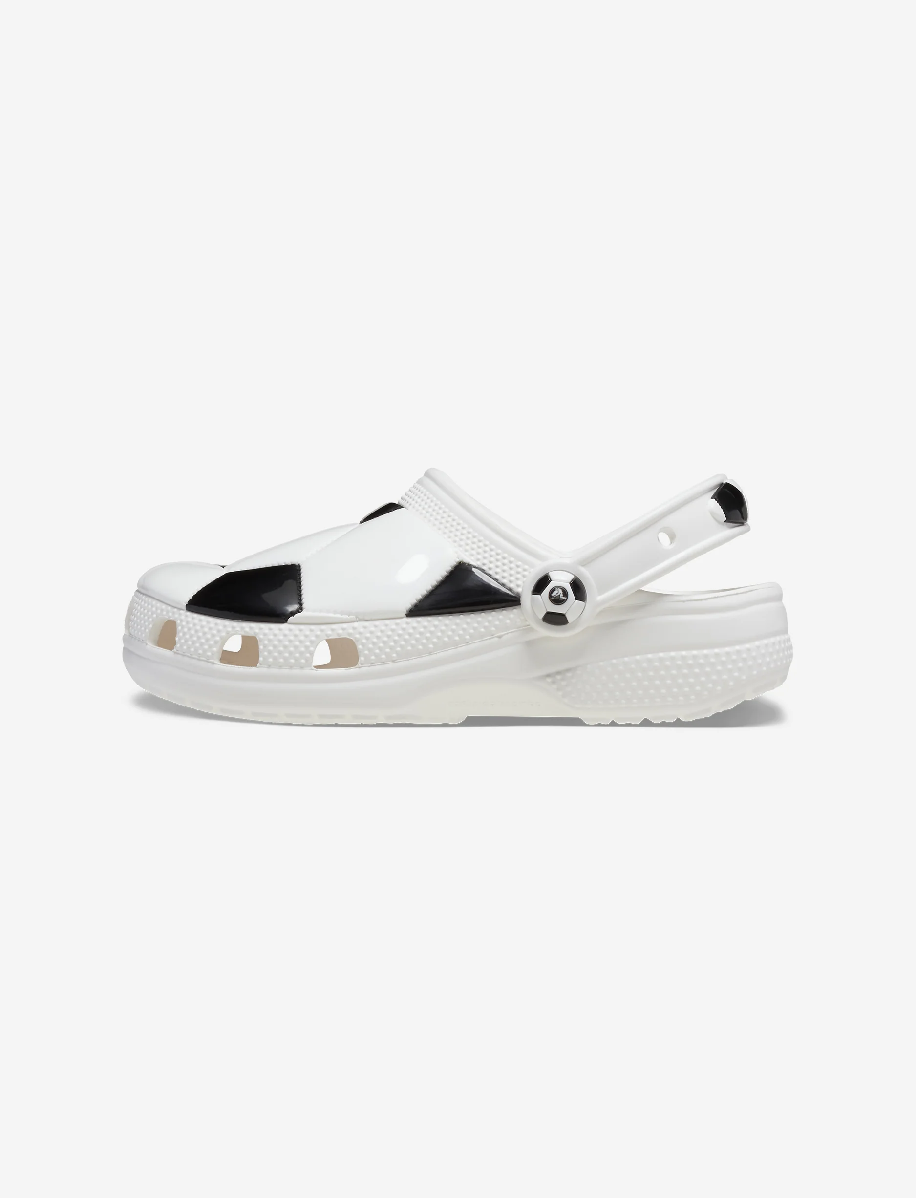 Crocs Classic Soccer Ball Clog T - כפכפי קרוקס קלוג לילדים בצבע לבן/שחור בהדפס כדור רגל מידות קטנות - Image 6