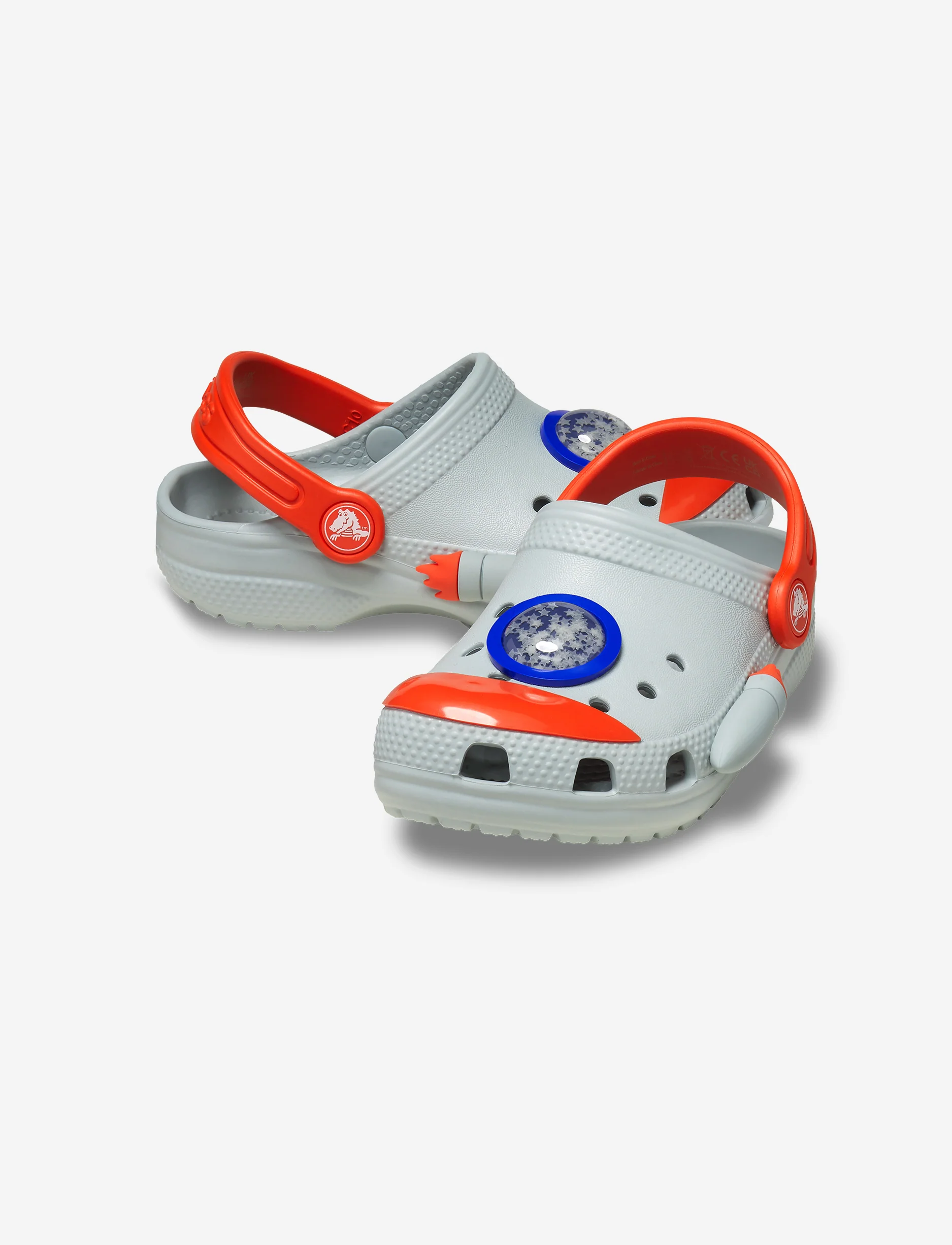 Crocs Classic Rocket Ship Clog T - כפכפי קרוקס קלוג לילדים בצבע אפור בעיצוב חללית - Image 4