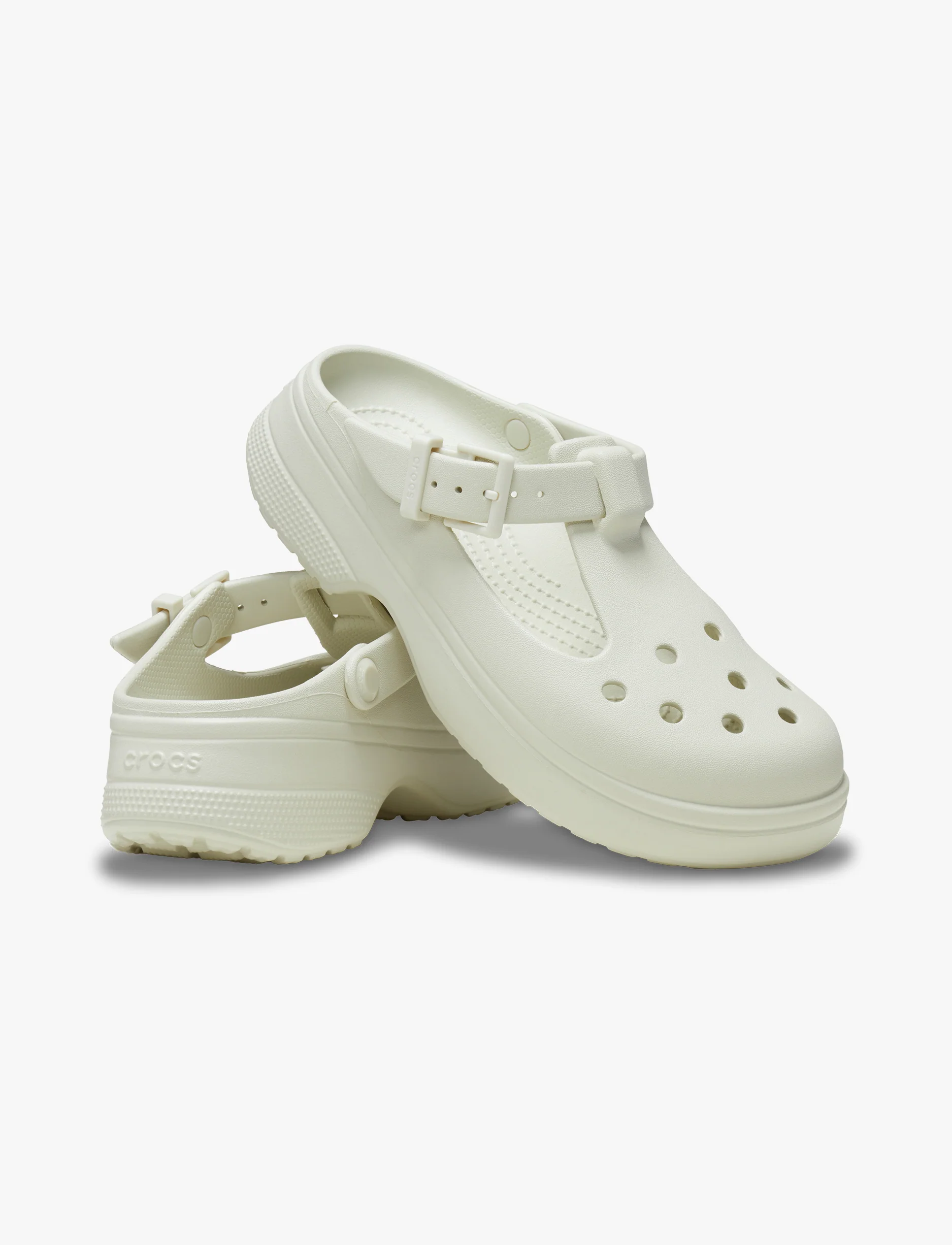 Crocs Classic Mary Jane Clog - כפכפי קרוקס לנשים מרי ג'ין בצבע קרם - Image 5