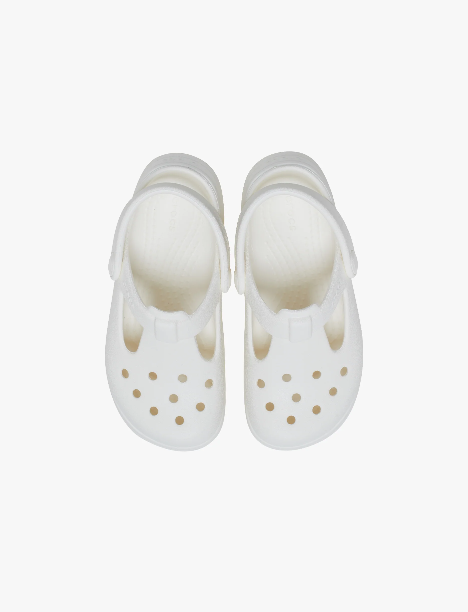 Crocs Classic Mary Jane Clog K - כפכפי קלוג קרוקס מרי ג'ין לבנות בצבע לבן גיר - Image 4