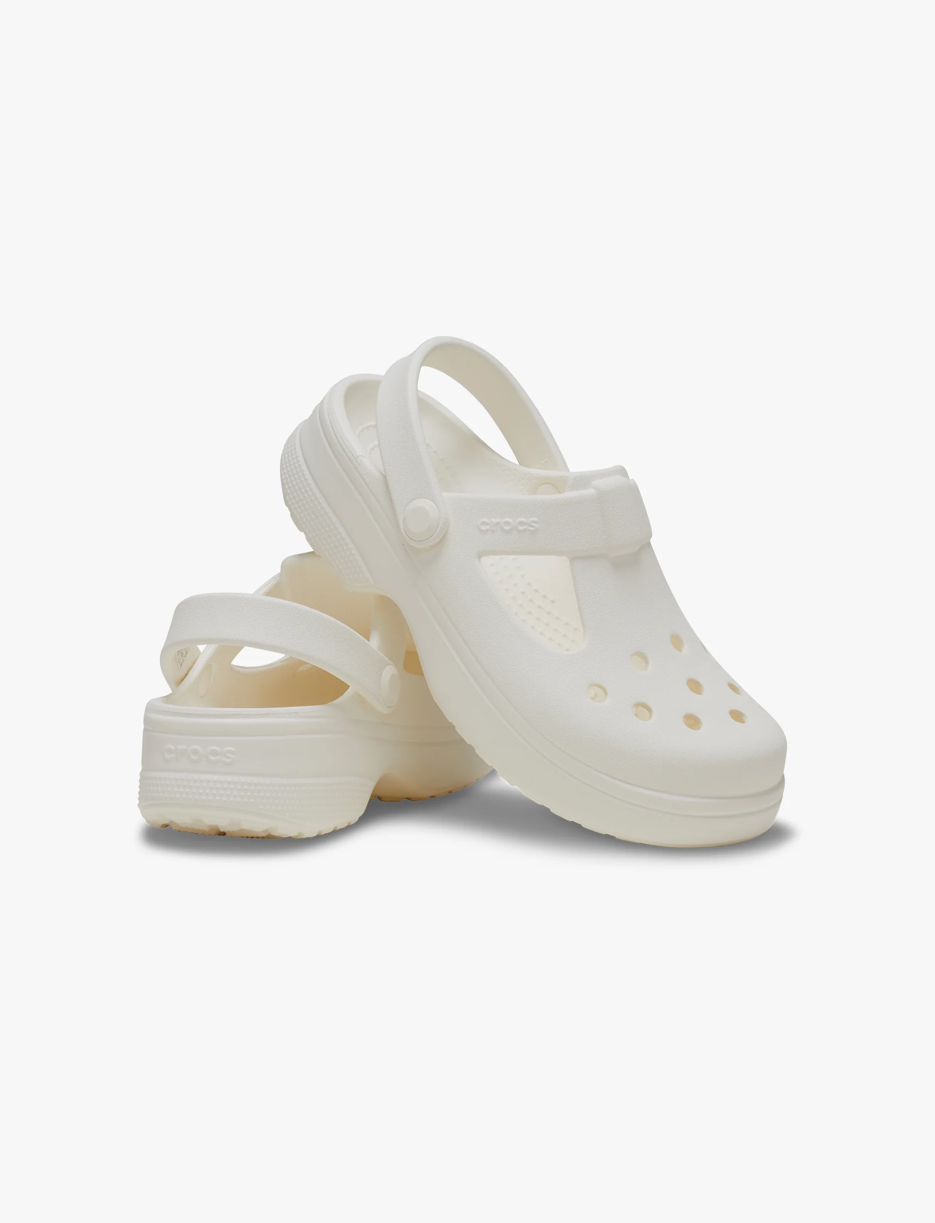 Crocs Classic Mary Jane Clog T - כפכפי קלוג קרוקס מרי ג'ין לבנות מידות קטנות בצבע לבן גיר - Image 3