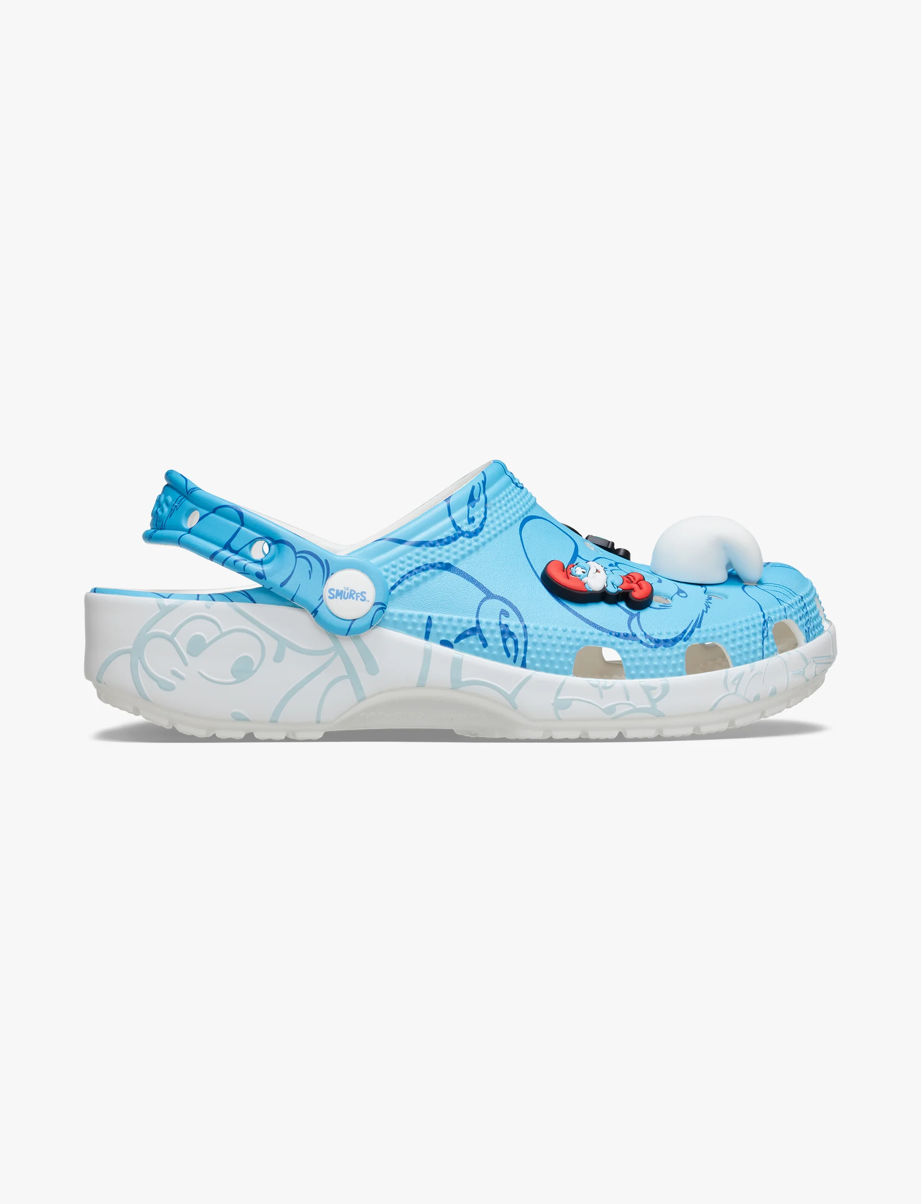 Crocs Smurfs Classic Clog - כפכפי קרוקס דרדסים בצבע תכלת/לבן - Image 2