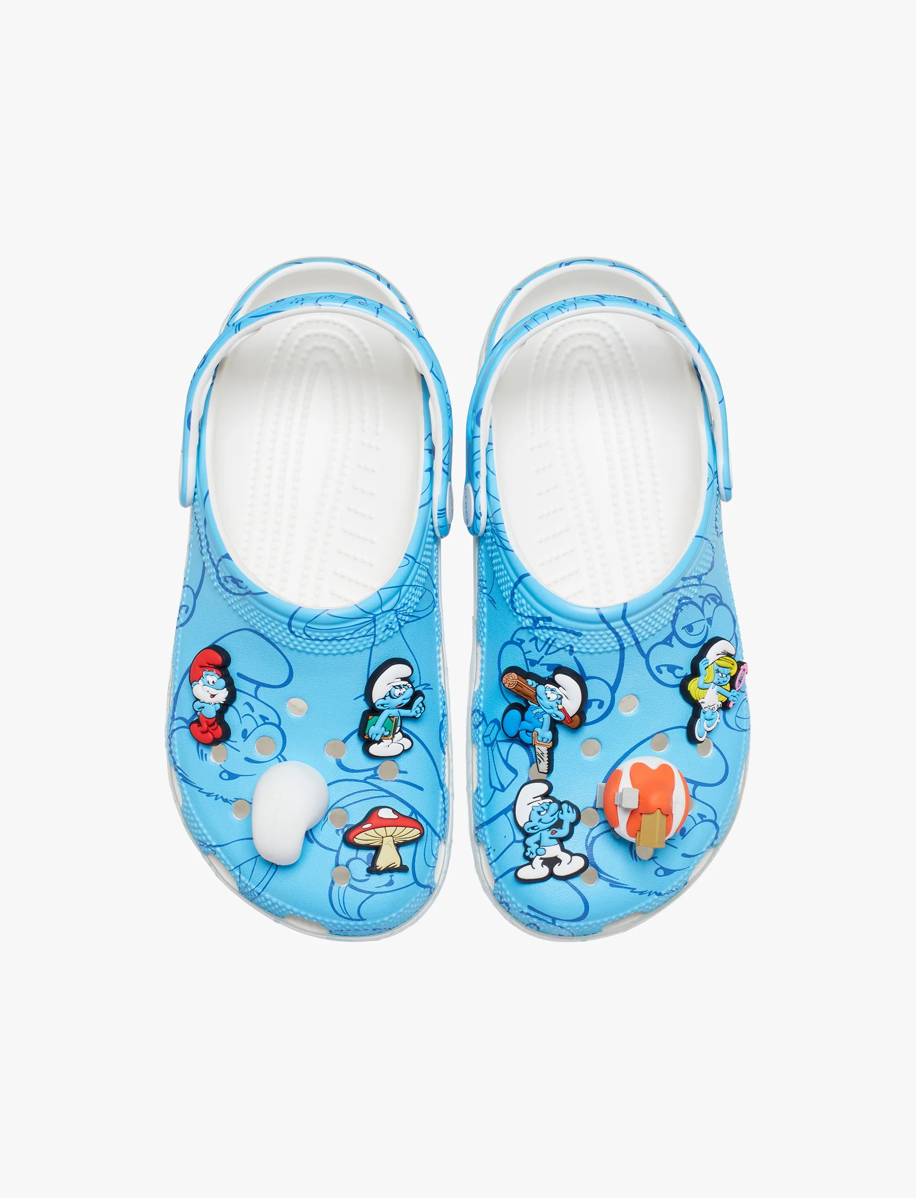 Crocs Smurfs Classic Clog - כפכפי קרוקס דרדסים בצבע תכלת/לבן - Image 4
