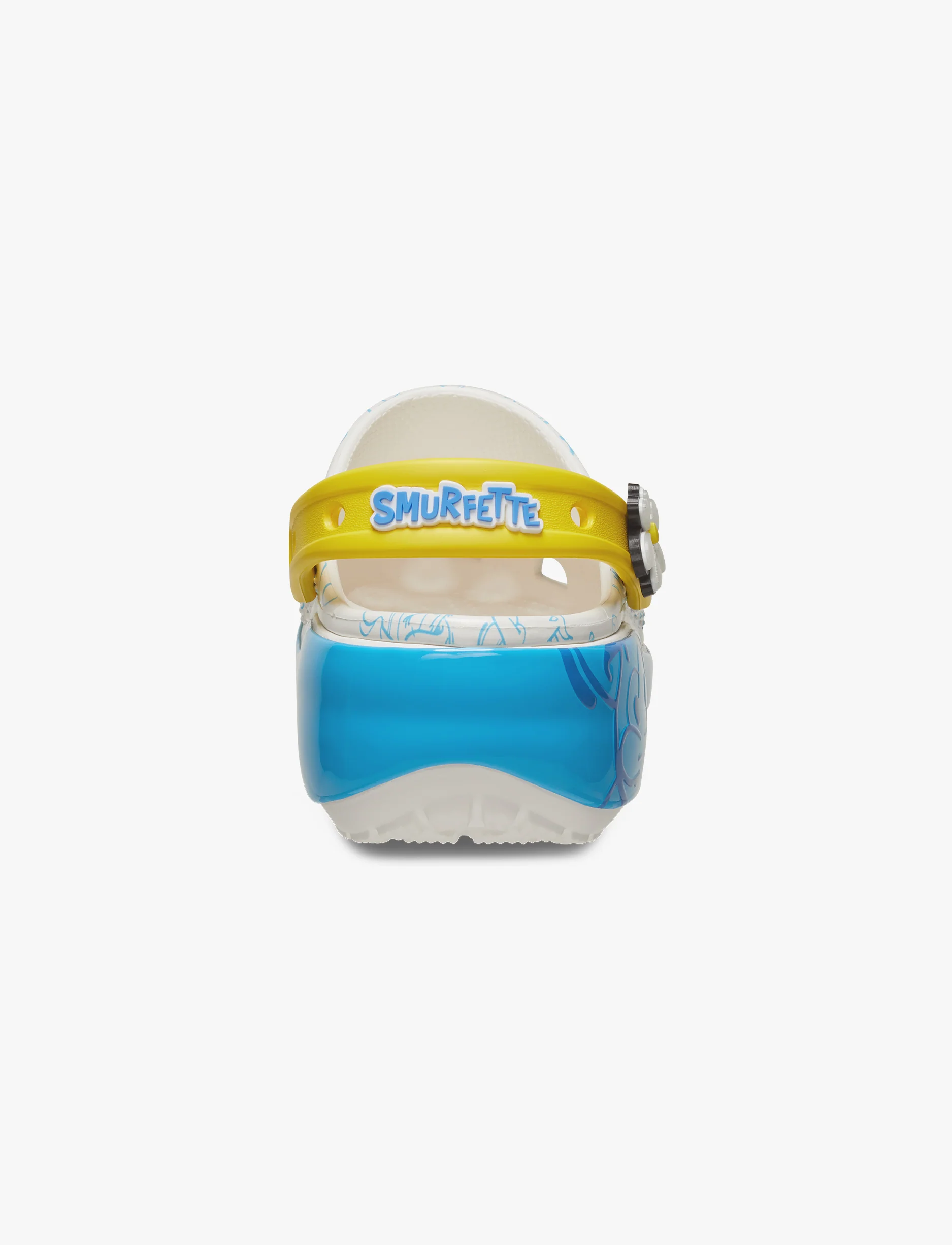 Crocs Smurfs Platform Clog  - כפכפי קרוקס קלוג פלטפורמה הדרדסים לנשים בצבע לבן/תכלת - Image 5