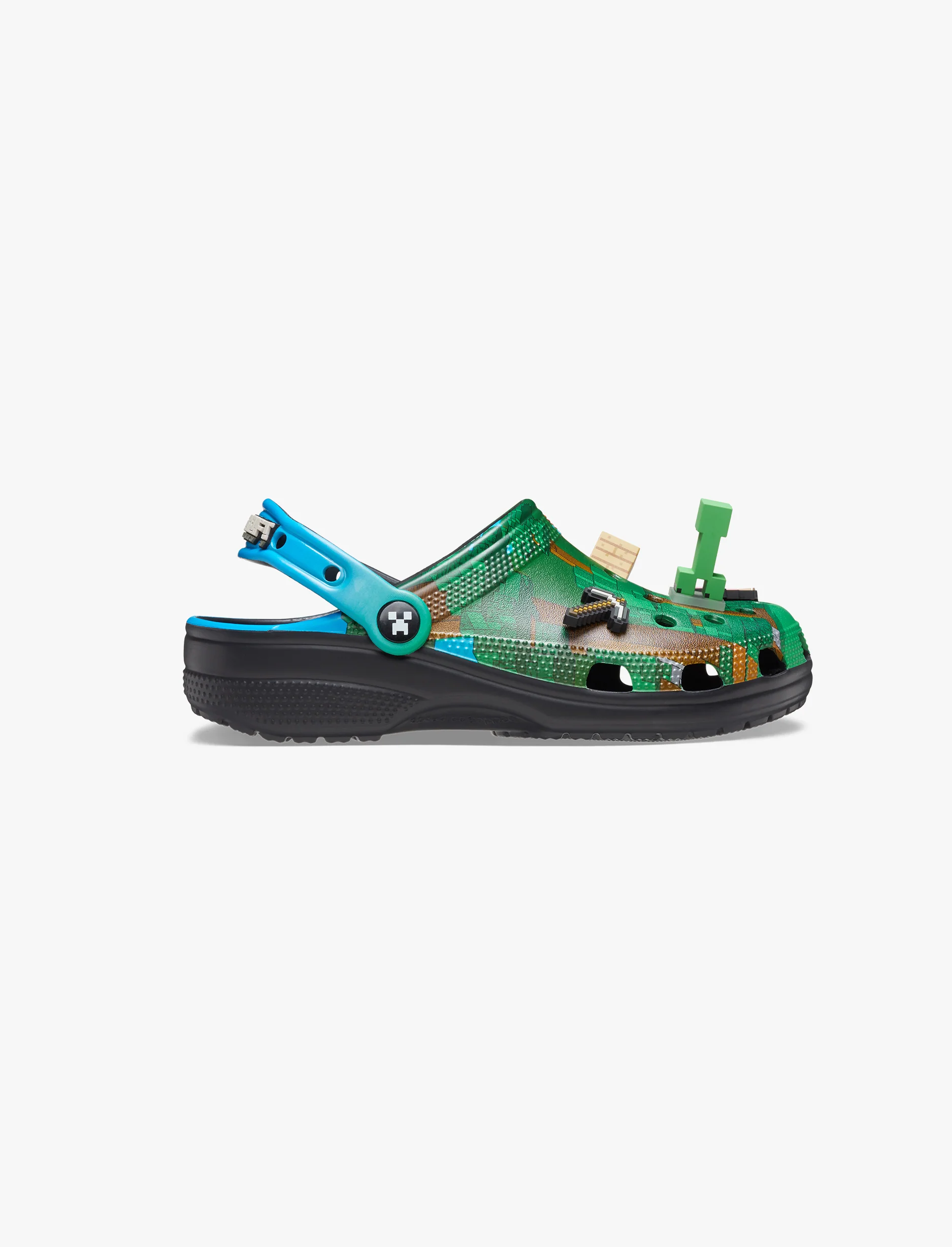 Crocs Minecraft Classic Clog K -כפכפי קרוקס קלוג מיינקרפט לילדים בצבע ירוק/שחור - Image 2
