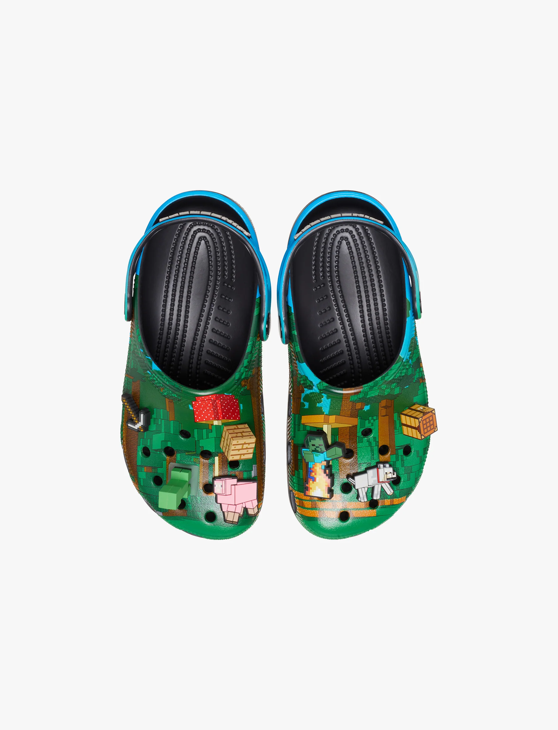 Crocs Minecraft Classic Clog K -כפכפי קרוקס קלוג מיינקרפט לילדים בצבע ירוק/שחור - Image 4