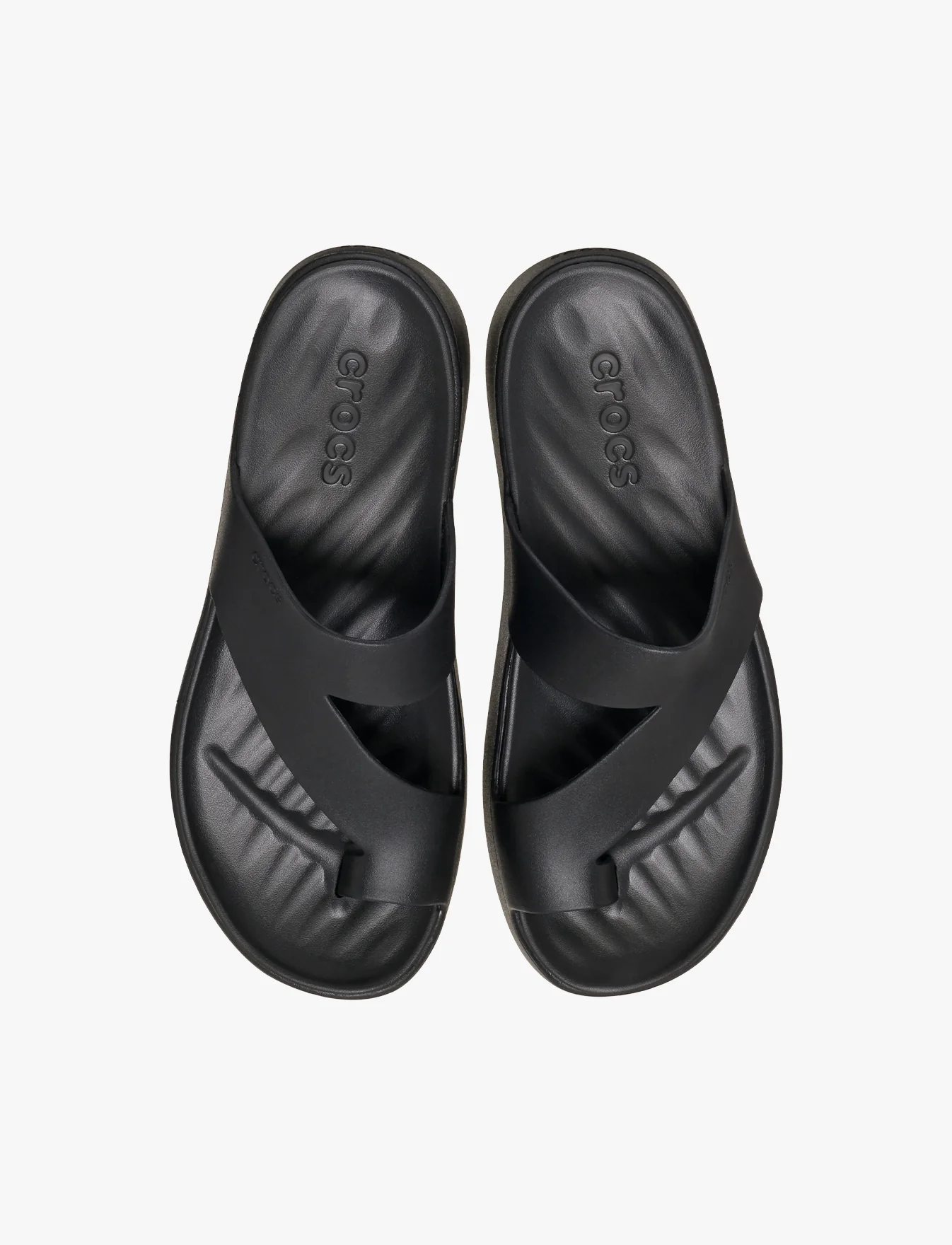 Crocs Getaway Platform Toe Loop - כפכפי אצבע פלטפורמה קרוקס לנשים בצבע שחור - Image 4
