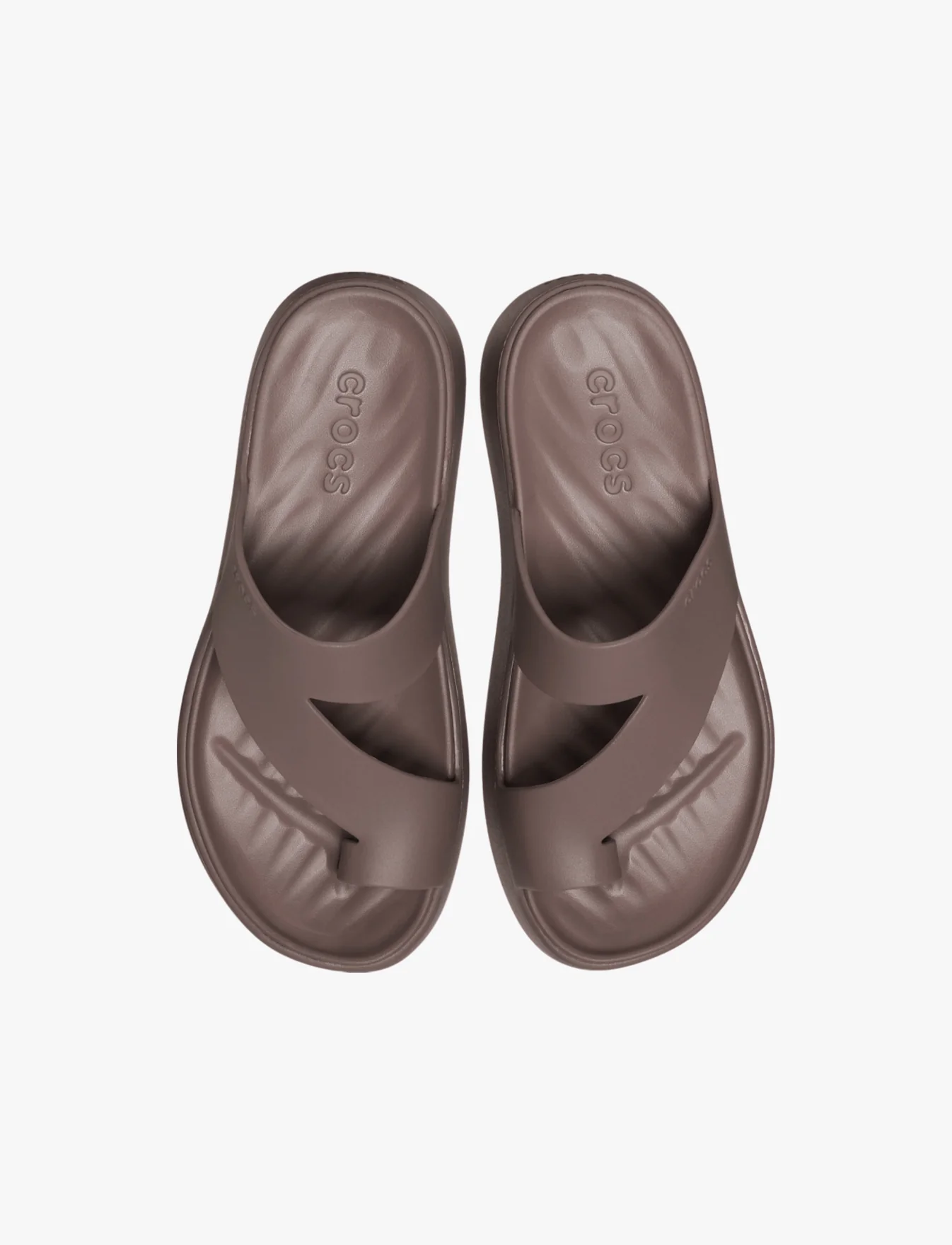 Crocs Getaway Platform Toe Loop - כפכפי אצבע פלטפורמה קרוקס לנשים בצבע חום - Image 4