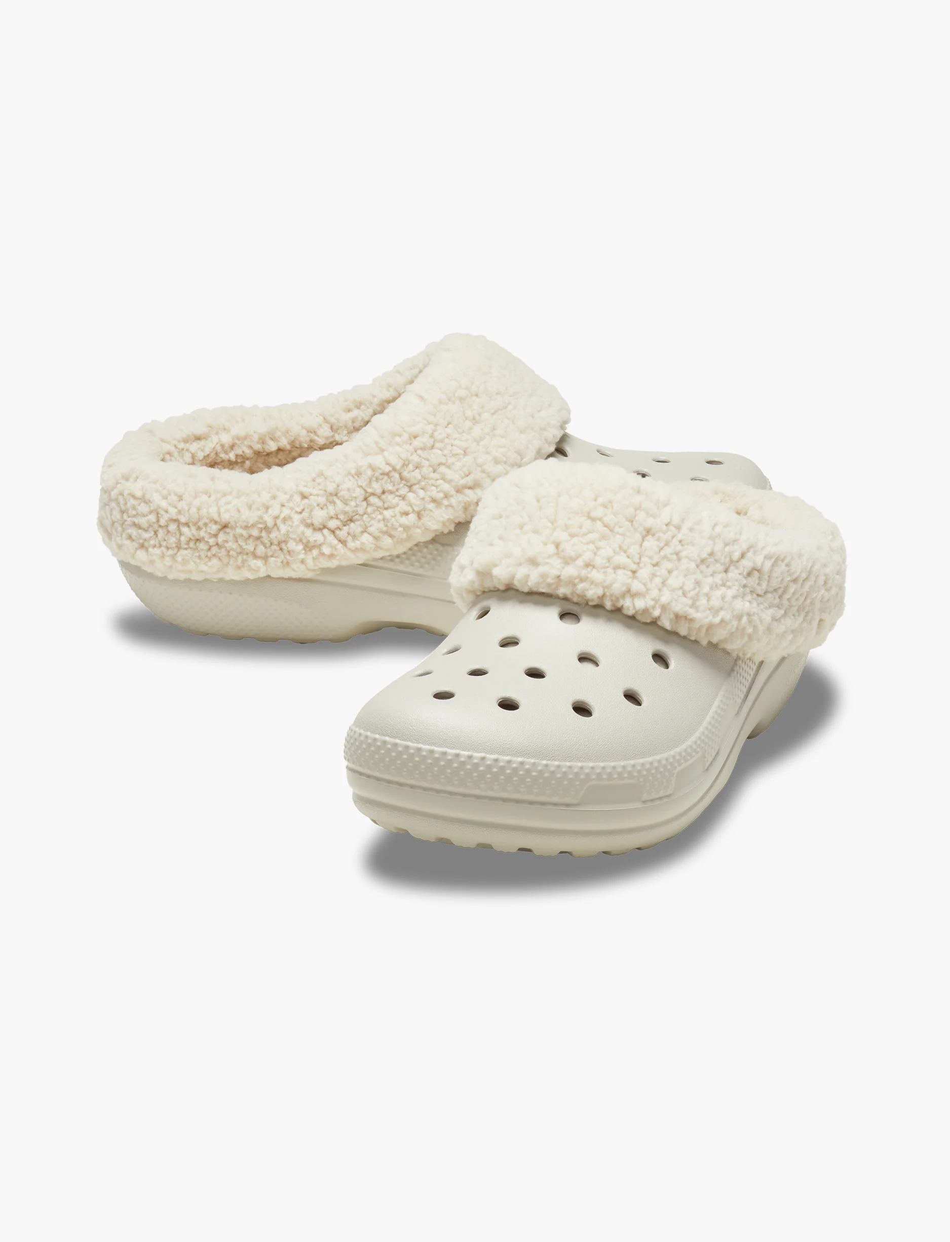 Crocs Classic Blitzen IV Clog - כפכפים פרוותיים בליצן קרוקס בצבע אבן - Image 2