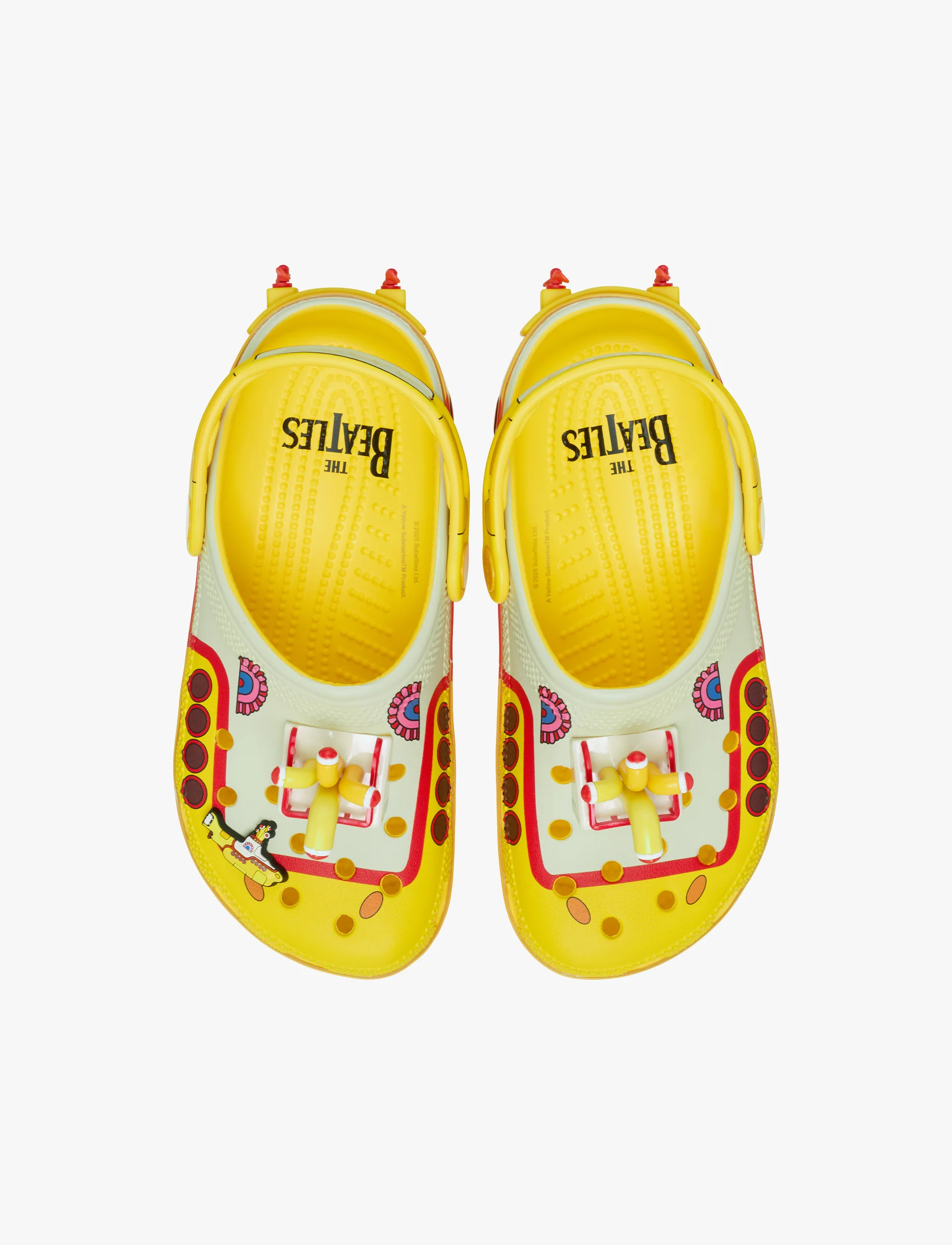 Crocs Beatles Yellow Submarine Classic Clog - כפכפי קרוקס קלוג דגם הביטלס בצבע צהוב/קרם - Image 4