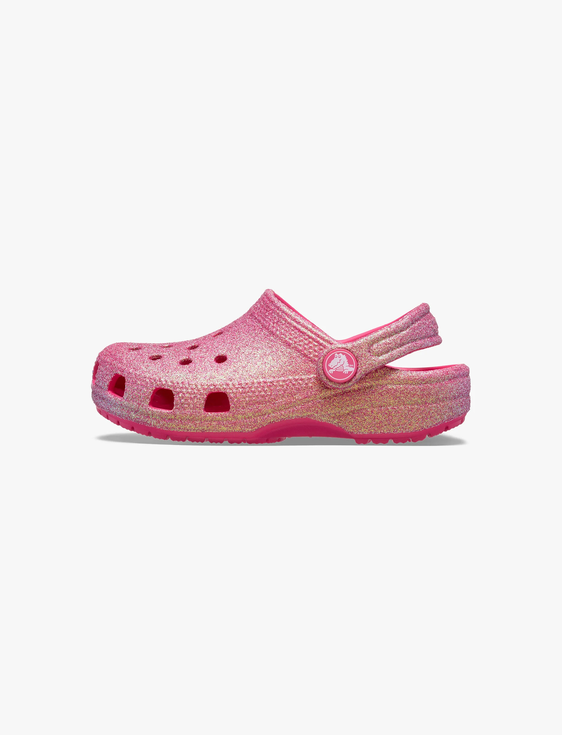 Crocs Classic Iridescent Glitter Clog K - כפכפי קרוקס קלוג גליטר לבנות בצבע ורוד נצנצים - Image 6