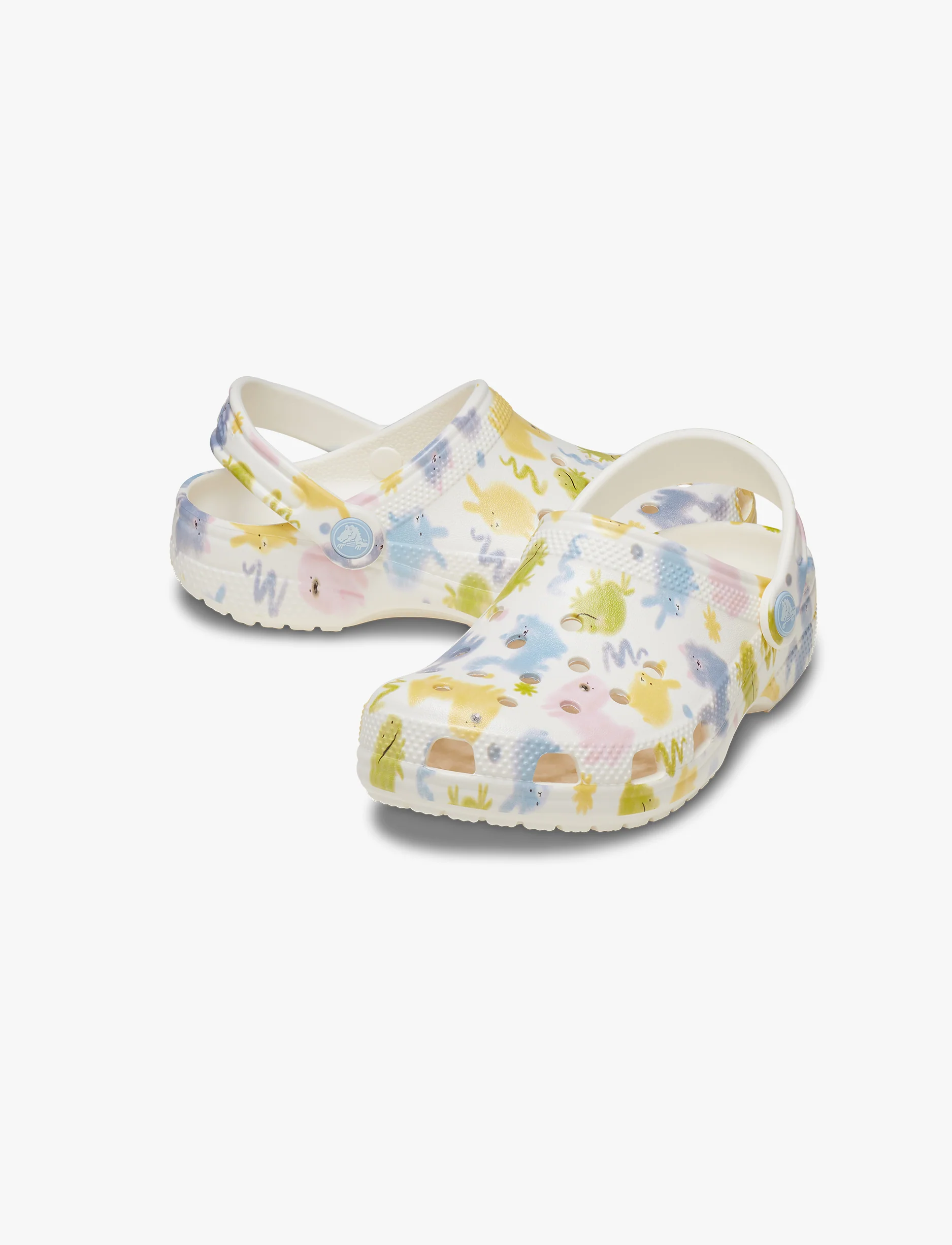 Crocs Classic Pastel Pets Clog K -  כפכפי קרוקס לילדים בצבע לבן גיר בהדפס צבעוני - Image 3