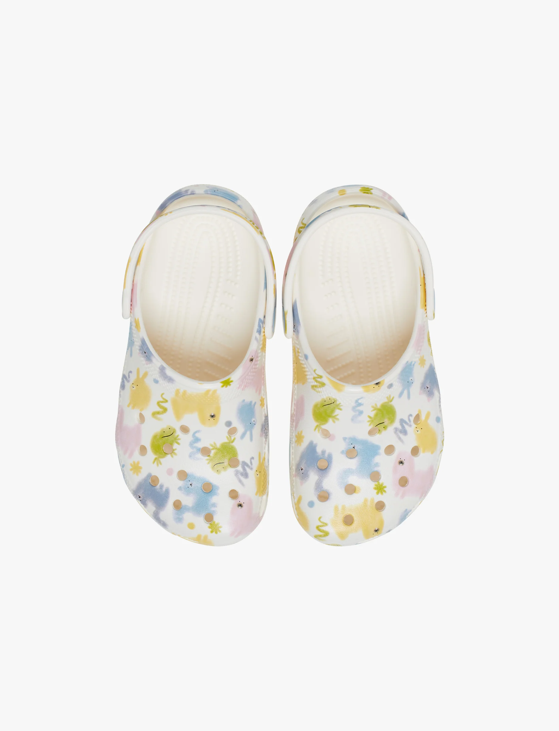 Crocs Classic Pastel Pets Clog K -  כפכפי קרוקס לילדים בצבע לבן גיר בהדפס צבעוני - Image 4