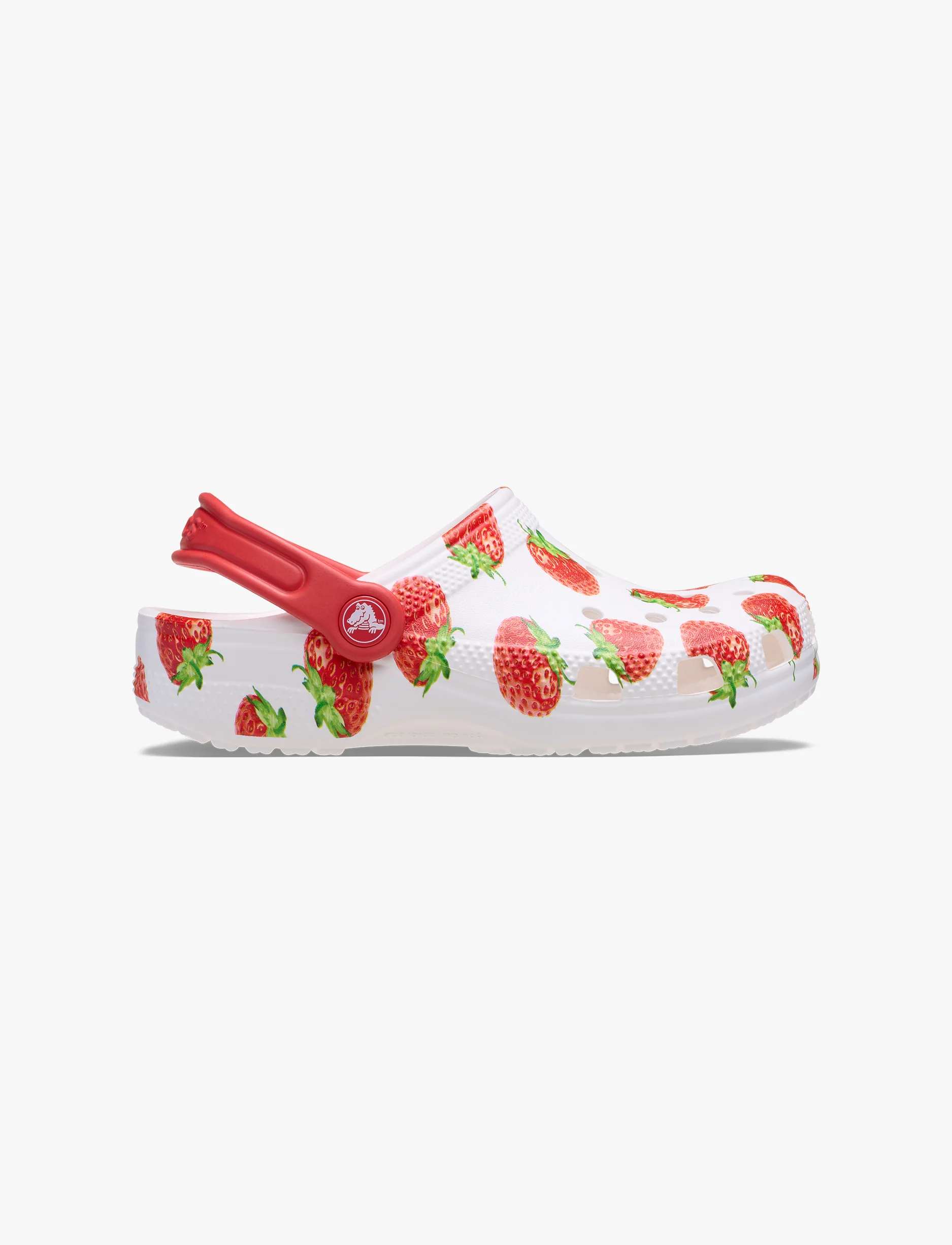 Crocs Classic Fresh Fruits K -  כפכפי קרוקס לילדים בצבע לבן בהדפס תותים אדומים - Image 2