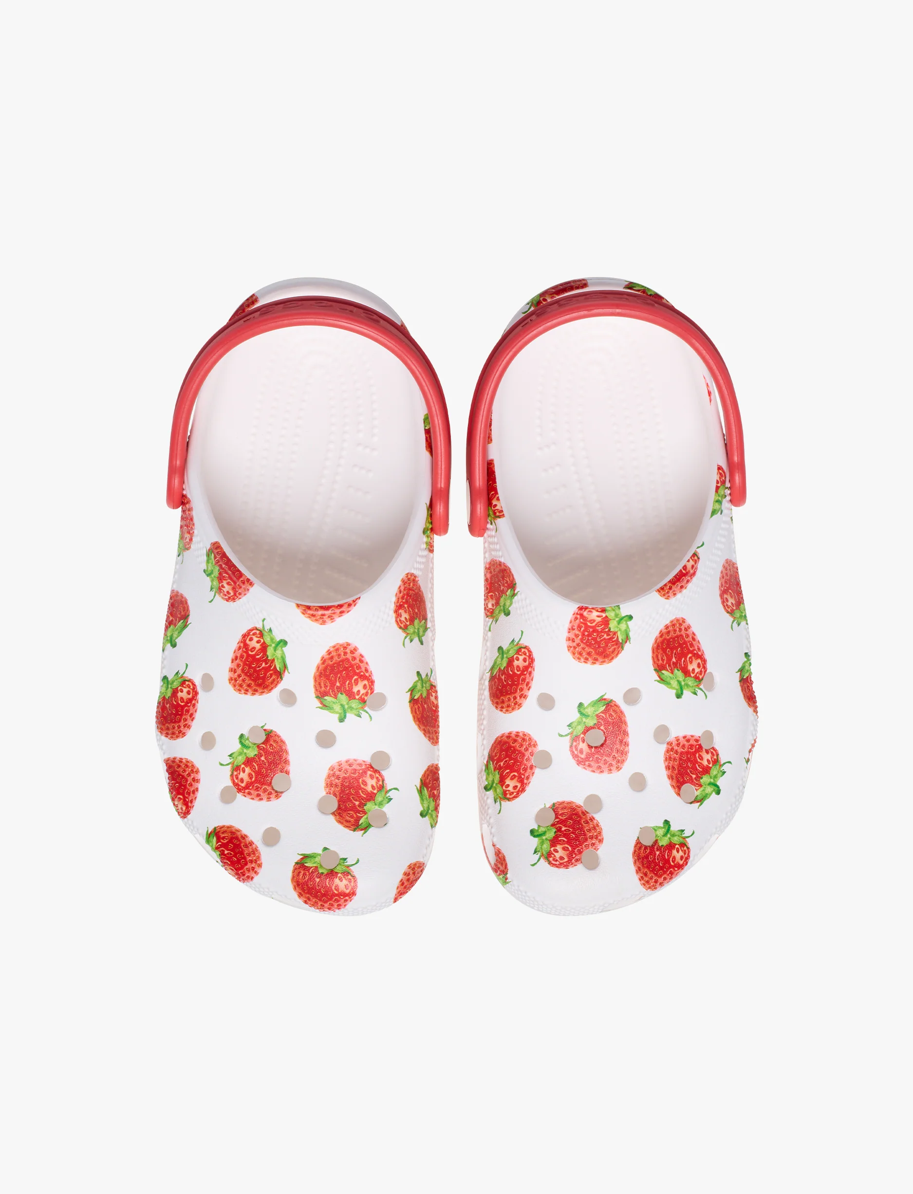 Crocs Classic Fresh Fruits K -  כפכפי קרוקס לילדים בצבע לבן בהדפס תותים אדומים - Image 3