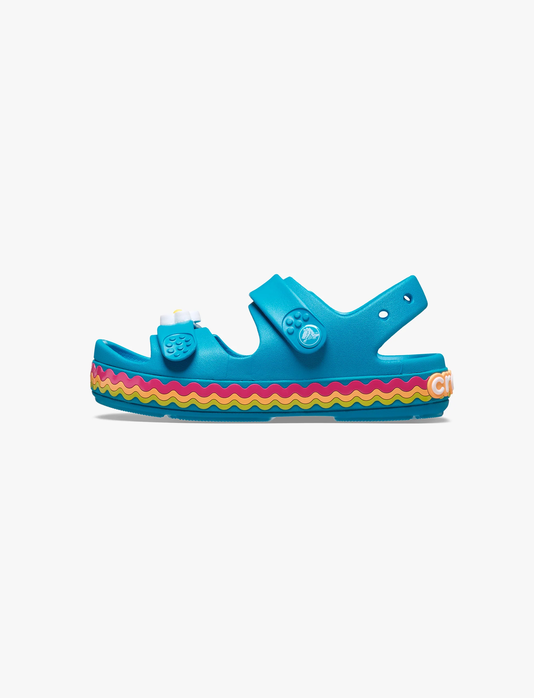 Crocs Crocband Cruiser Ric Rac T -  סנדלי קרוקס לילדים בצבע כחול סוליה צבעונית - Image 5