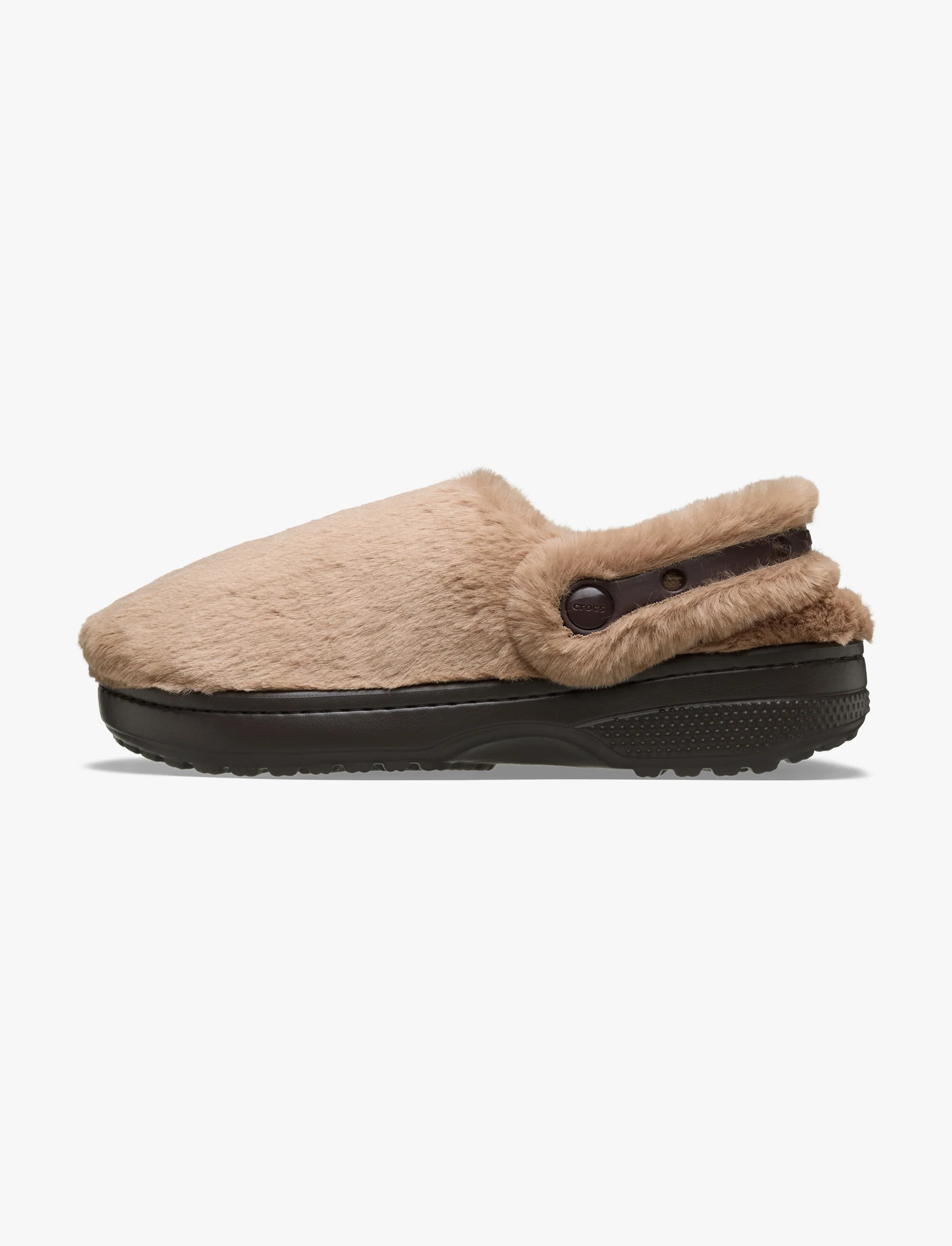 Crocs Classic Unfurgettable Clog - כפכפי קרוקס פרוותיים לנשים בצבע שוקולד חלב - Image 5
