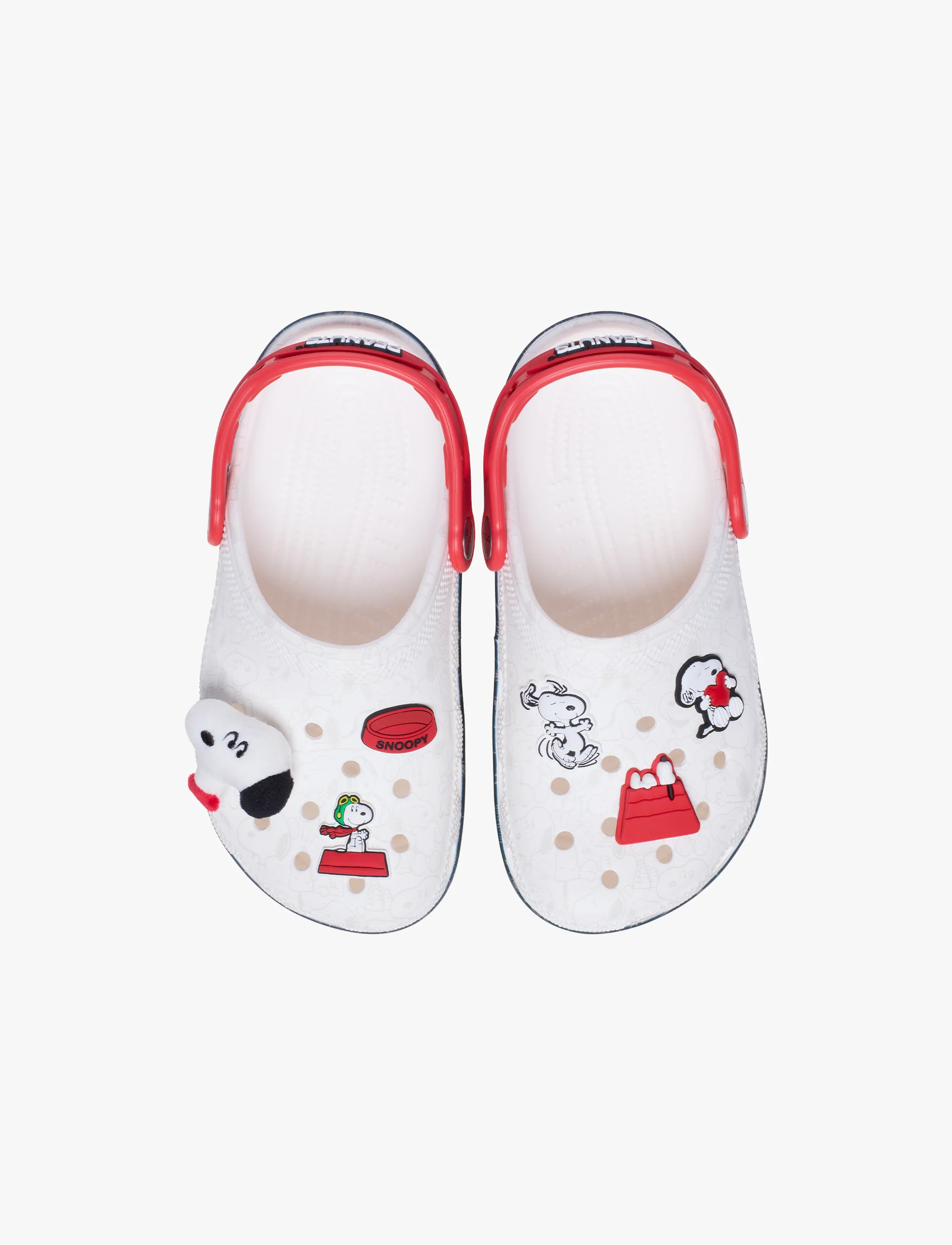 Crocs Peanuts Classic Clog K -  כפכפי קלוג  קרוקס סנופי לילדים בצבע לבן/שחור/אדום - Image 3