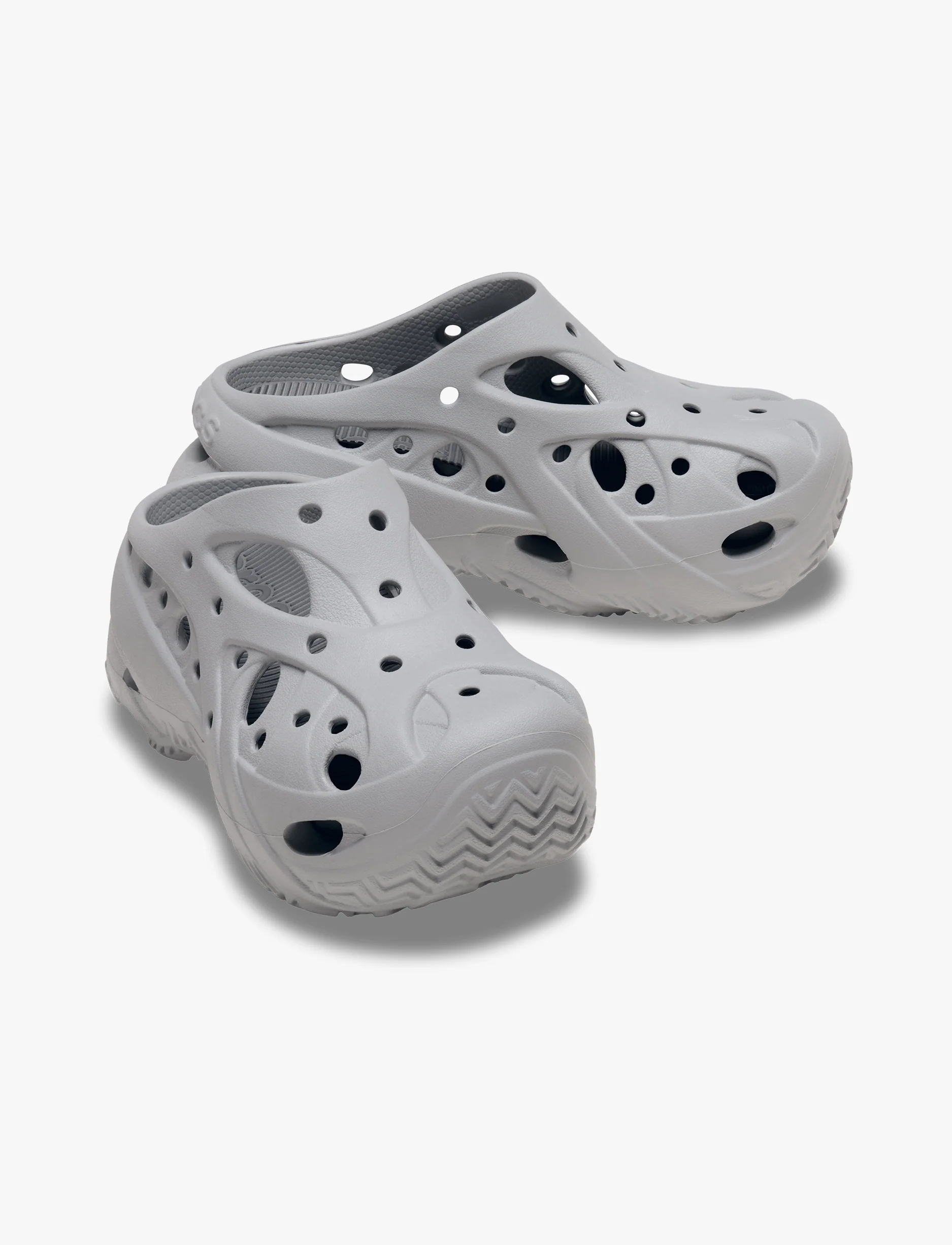 Crocs Caged Clog - כפכפי קרוקס פלטפורמה לנשים בצבע אפור - Image 3