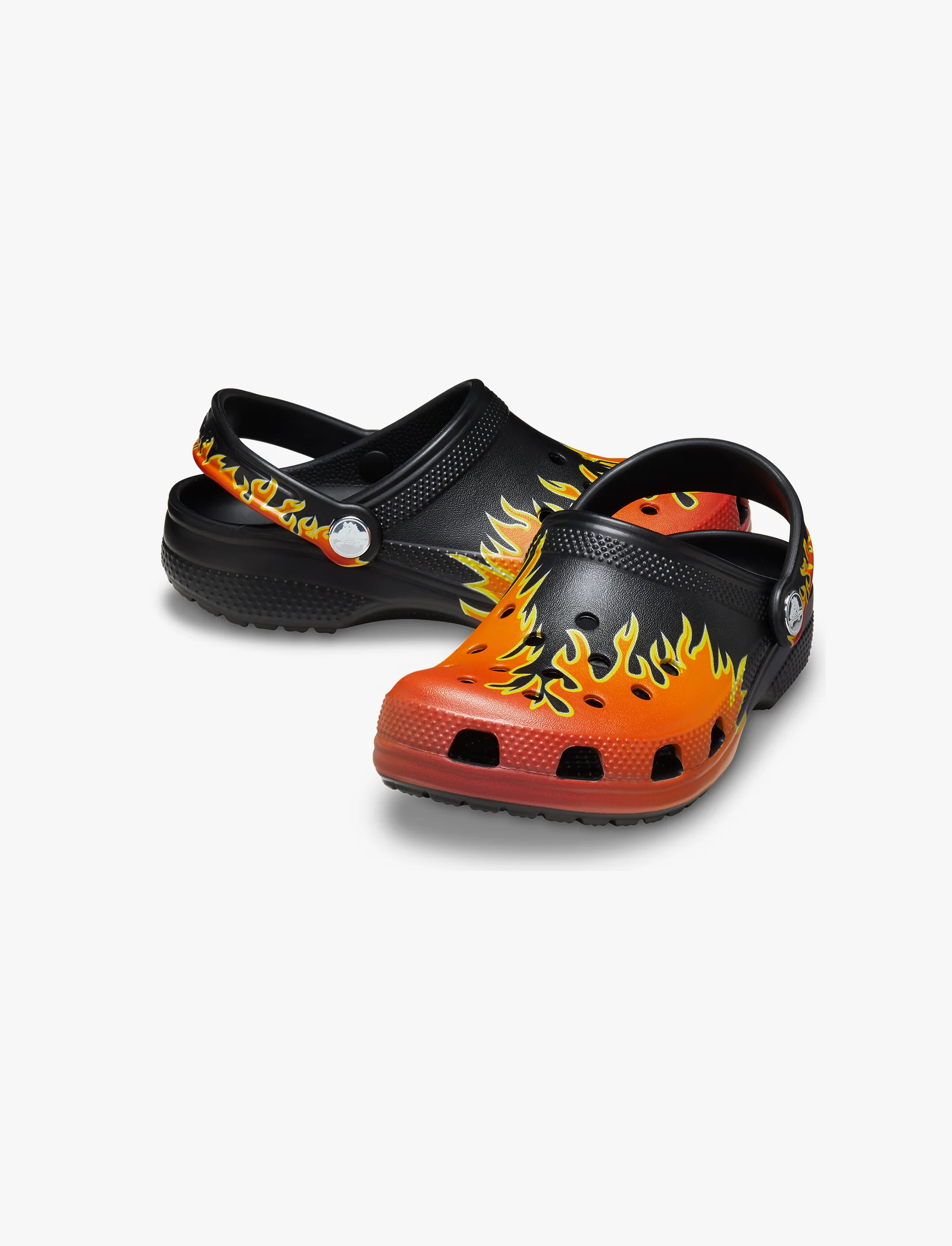 Crocs Classic Flames T -  כפכפי קרוקס לילדים בצבע שחור/כתום מידות קטנות - Image 3