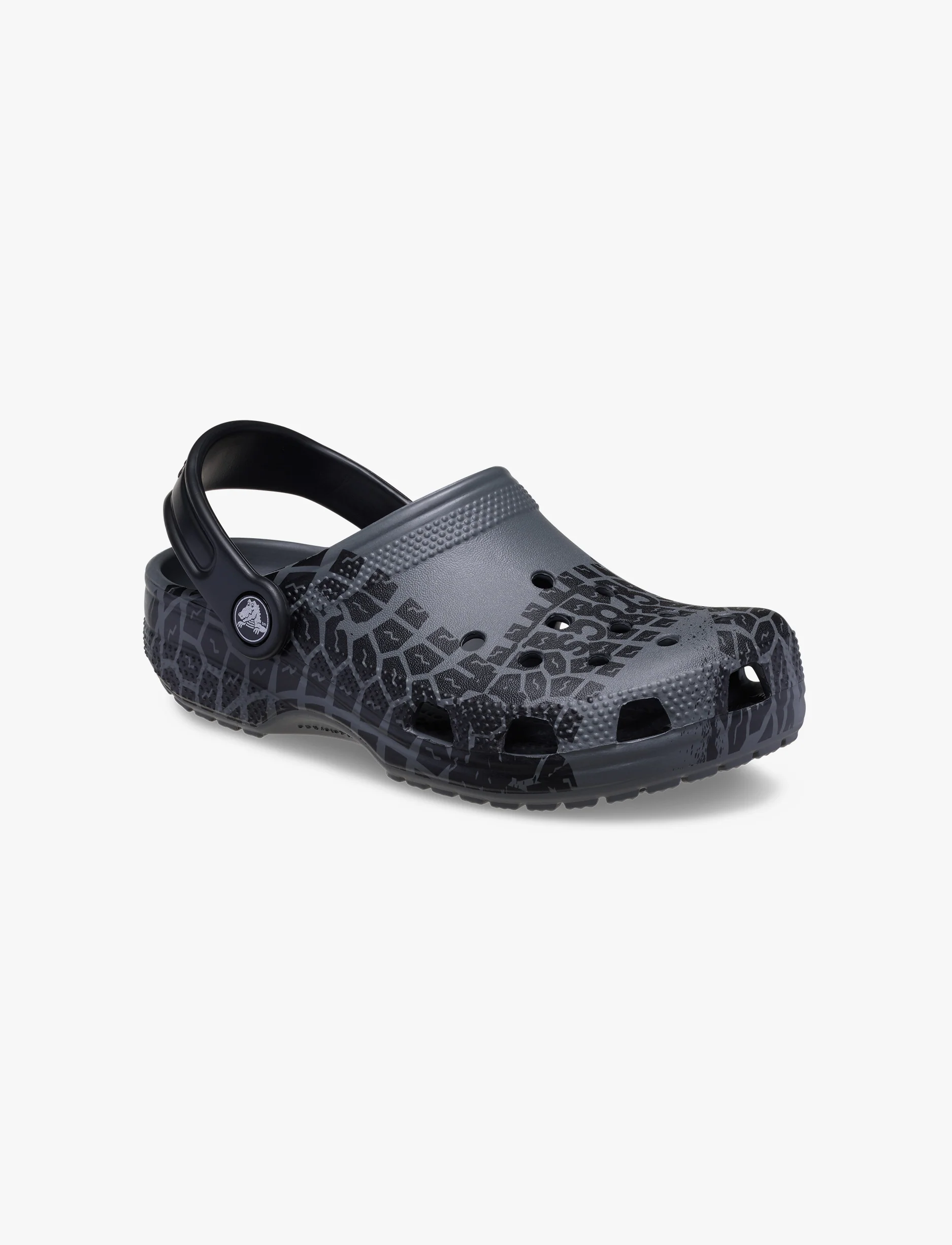 Crocs Classic Tire Print Clog K - כפכפי קלוג קרוקס לילדים בצבע אפור/שחור