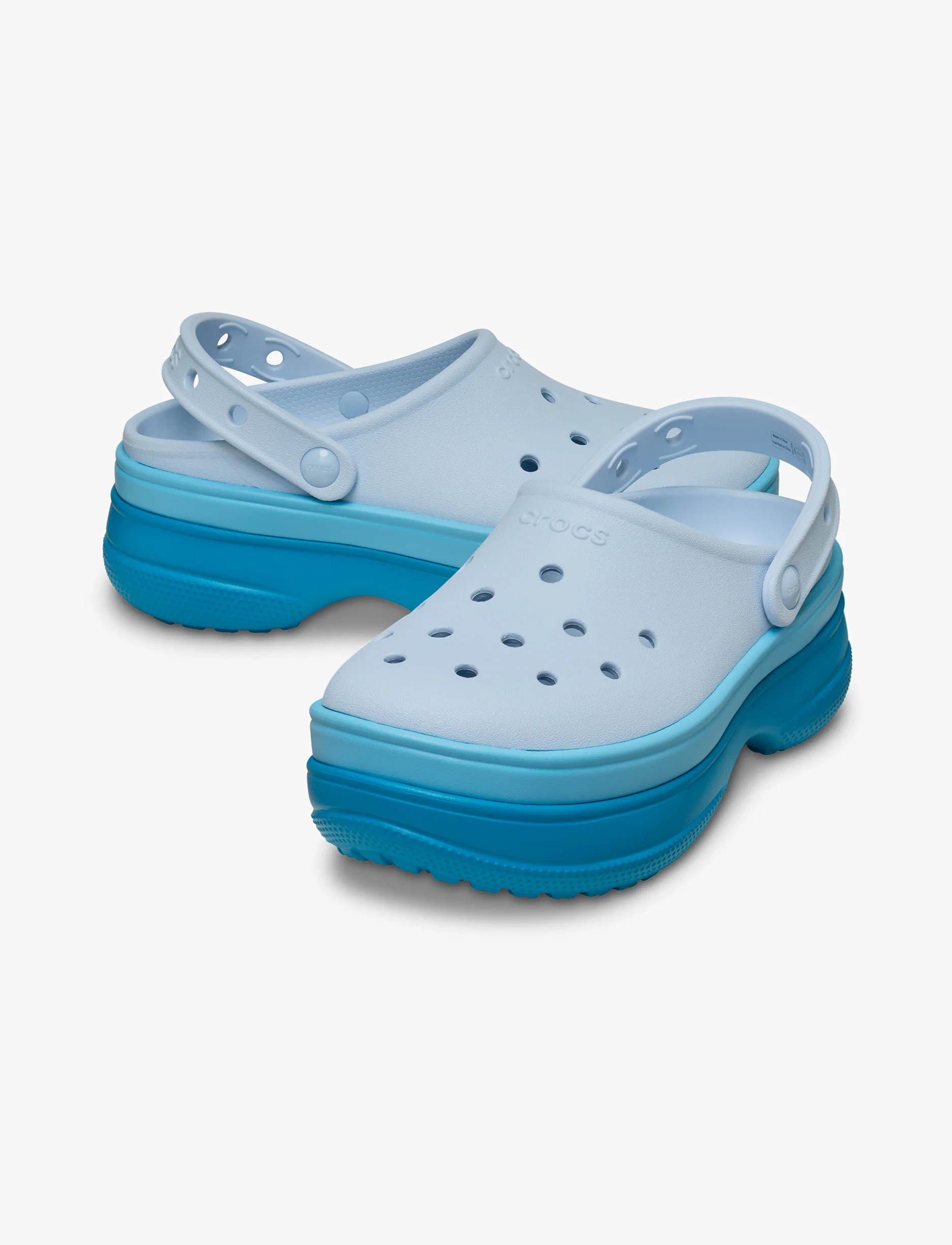 Crocs Classic Stacked Clog - כפכפי פלטפורמה קרוקס לנשים בצבע מרינה כחול - Image 3