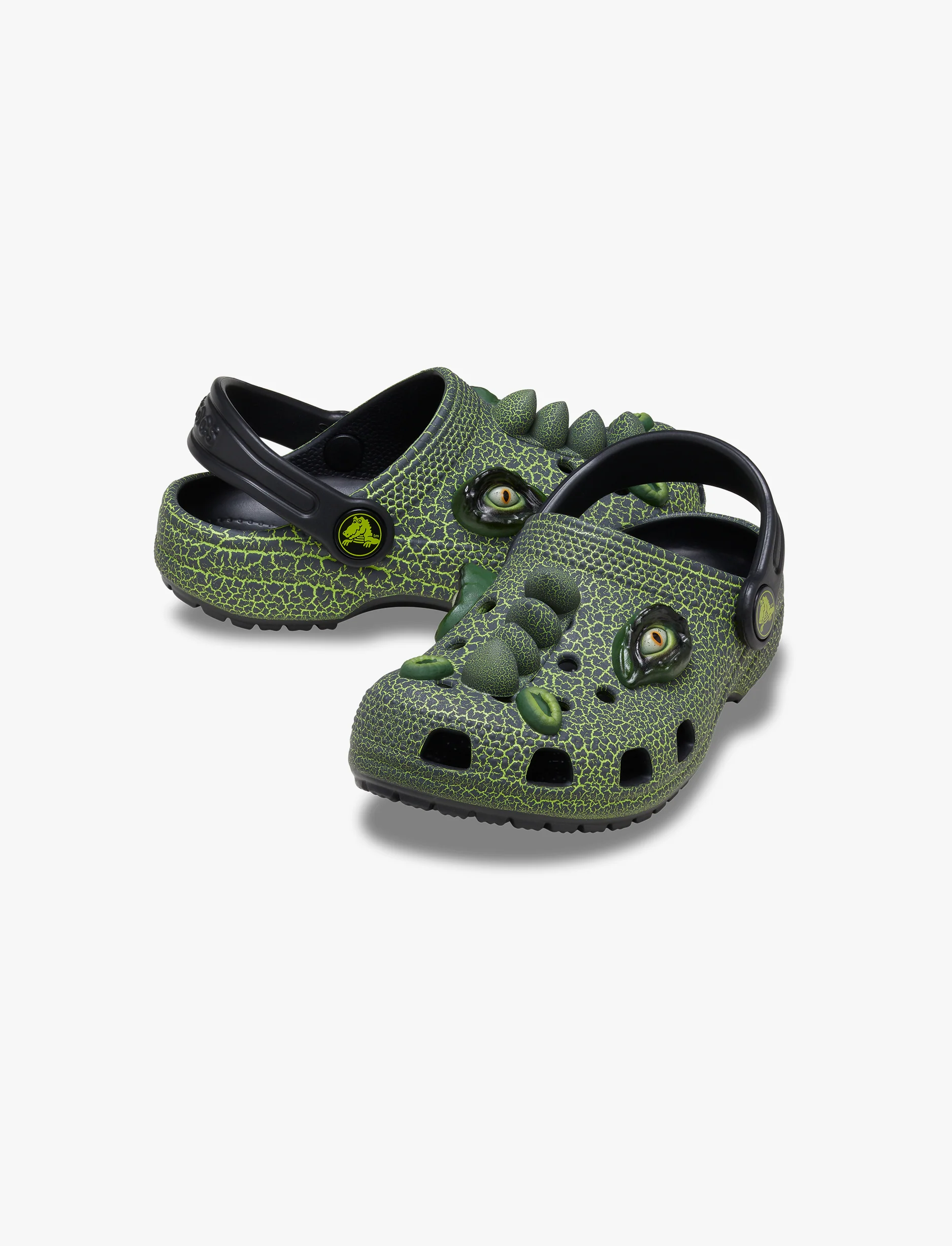 Crocs Classic I AM Scary Dino Clog T - כפכפי קרוקס קלוג דינו בצבע ירוק/שחור - Image 3