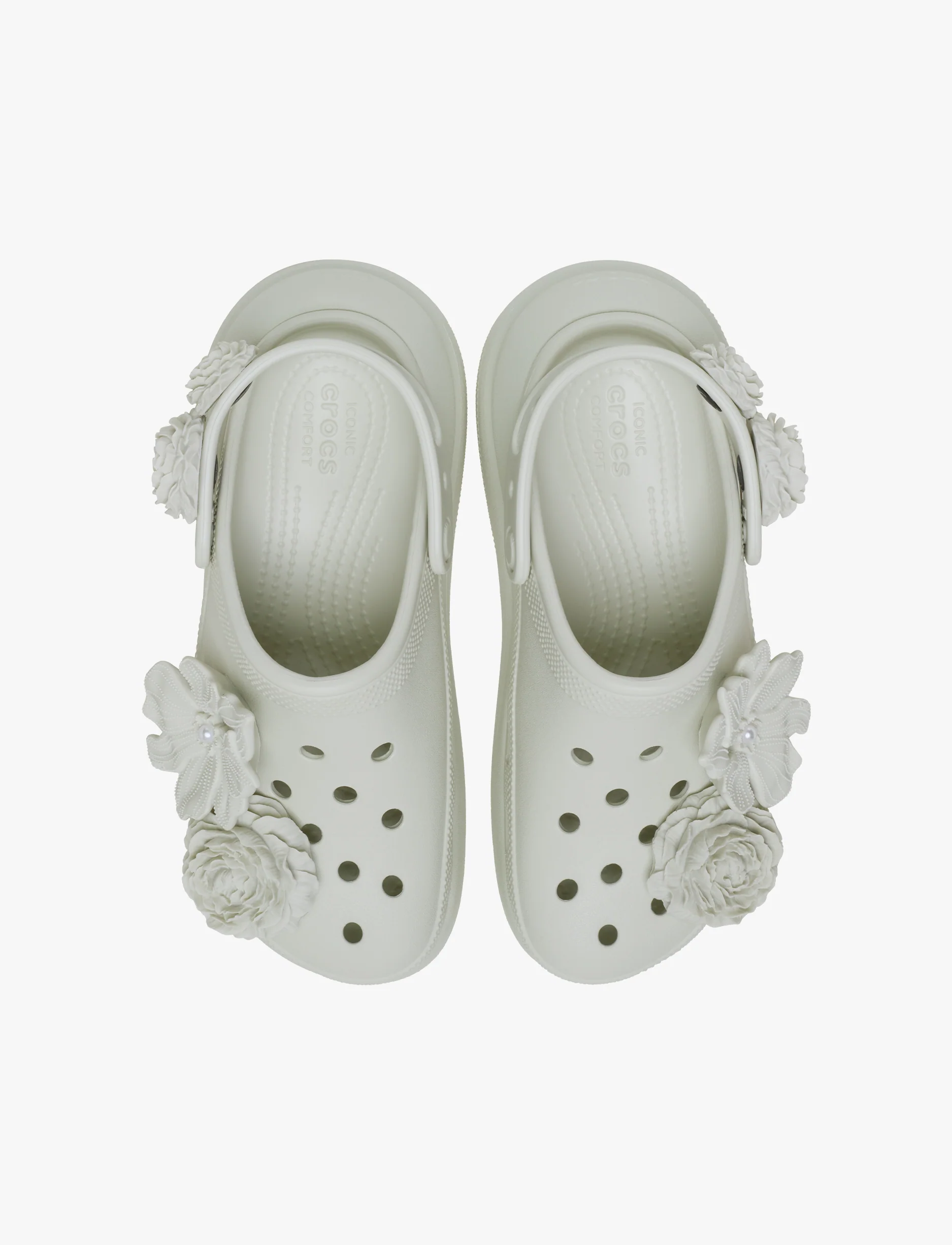 Crocs Crush Bouquet - כפכפי פלטפורמה קרוקס לנשים בצבע אפור - Image 3