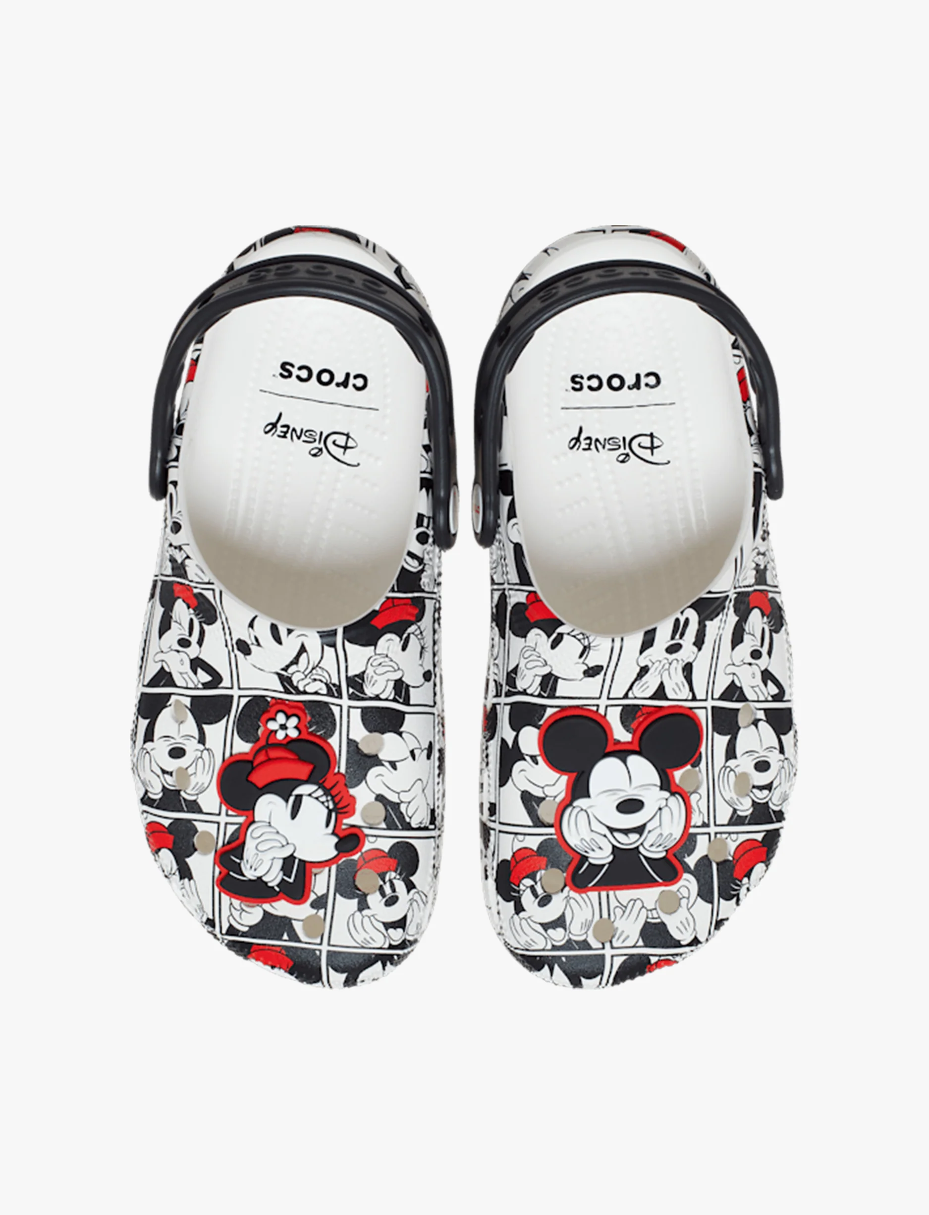 Crocs Mickey and Minnie Classic Clog - כפכפי קלוג קרוקס מיקי ומיני מאוס בצבע לבן/שחור/אדום - Image 4