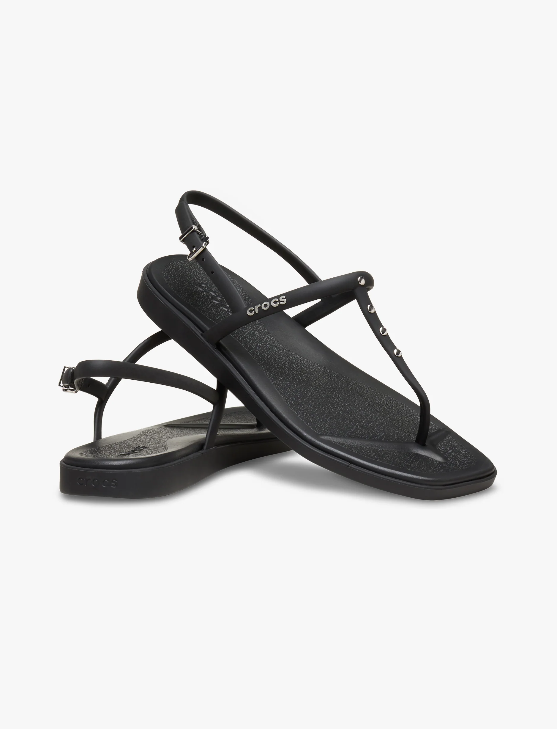Crocs Miami Studded Thong Flip - סנדלי קרוקס מיאמי לנשים בצבע שחור - Image 3