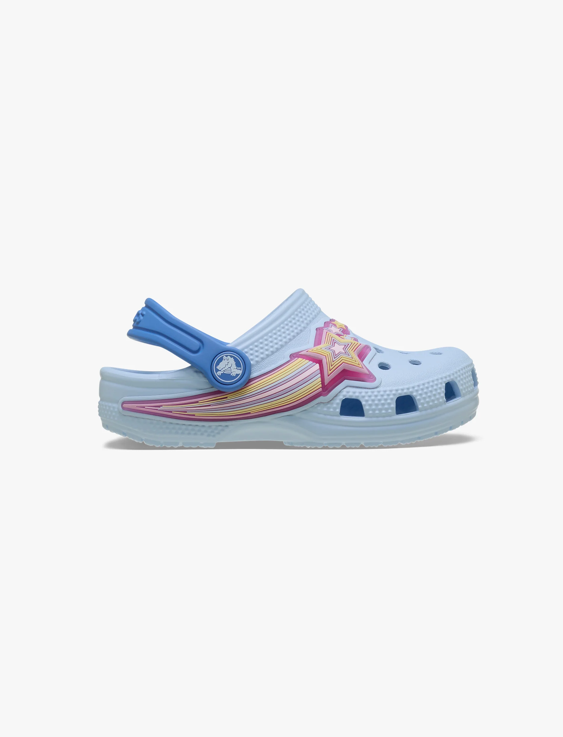 Crocs Classic Star Lights Clog T - כפכפי קרוקס קלוג עם אורות לילדים בצבע כחול פרוסט - Image 2