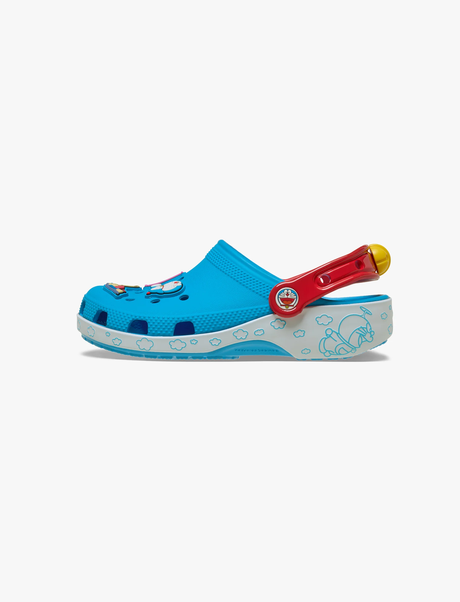 Crocs Doraemon Classic Clog - כפכפי קלוג קרוקס לילדים דורימון בצבע תכלת/לבן - Image 5