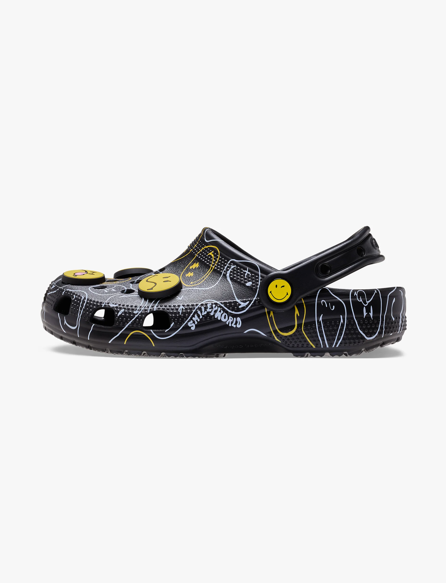 Crocs Smiley Classic Clog - כפכפי קלוג קרוקס סמיילי בצבע שחור/צהוב - Image 5