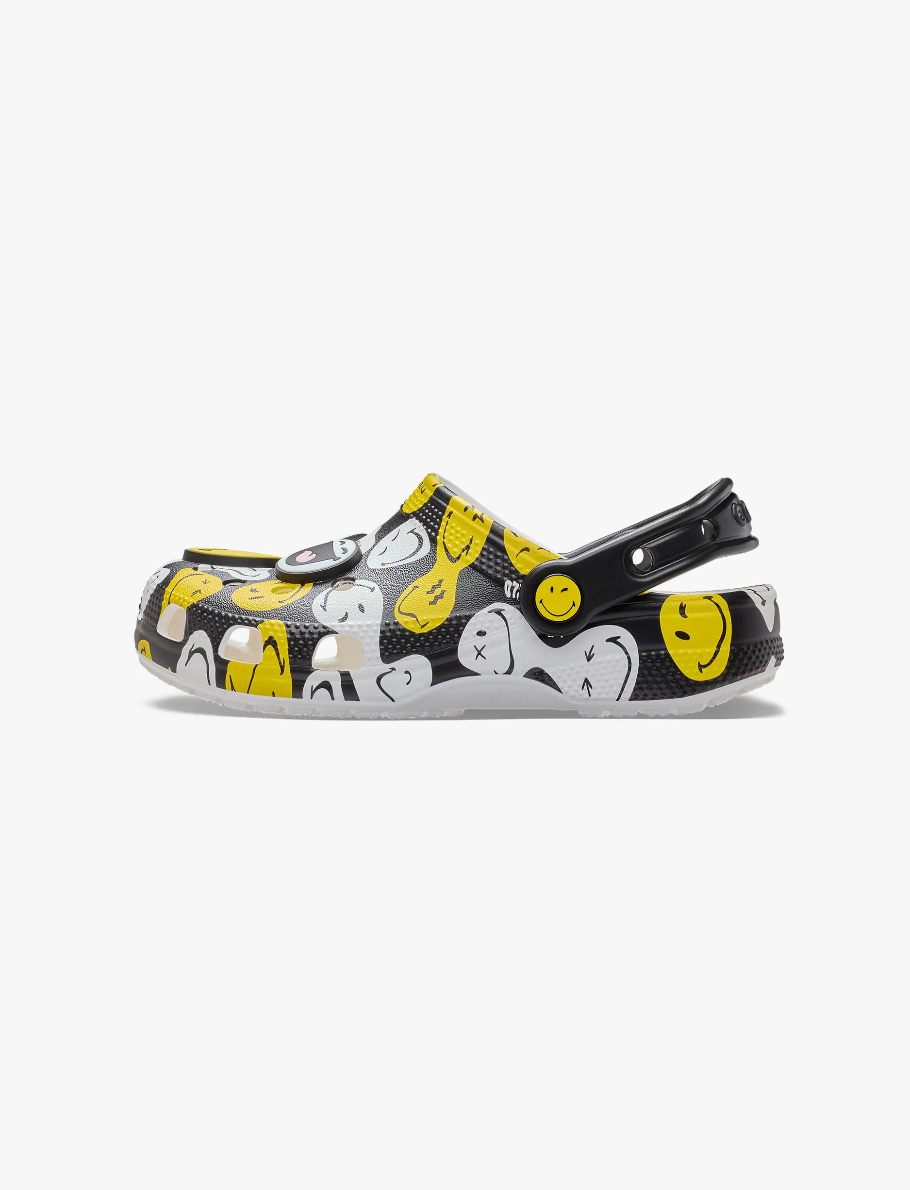 Crocs Smiley Classic Clog K - כפכפי קלוג קרוקס סמיילי לילדים בצבע שחור/לבן/צהוב - Image 5
