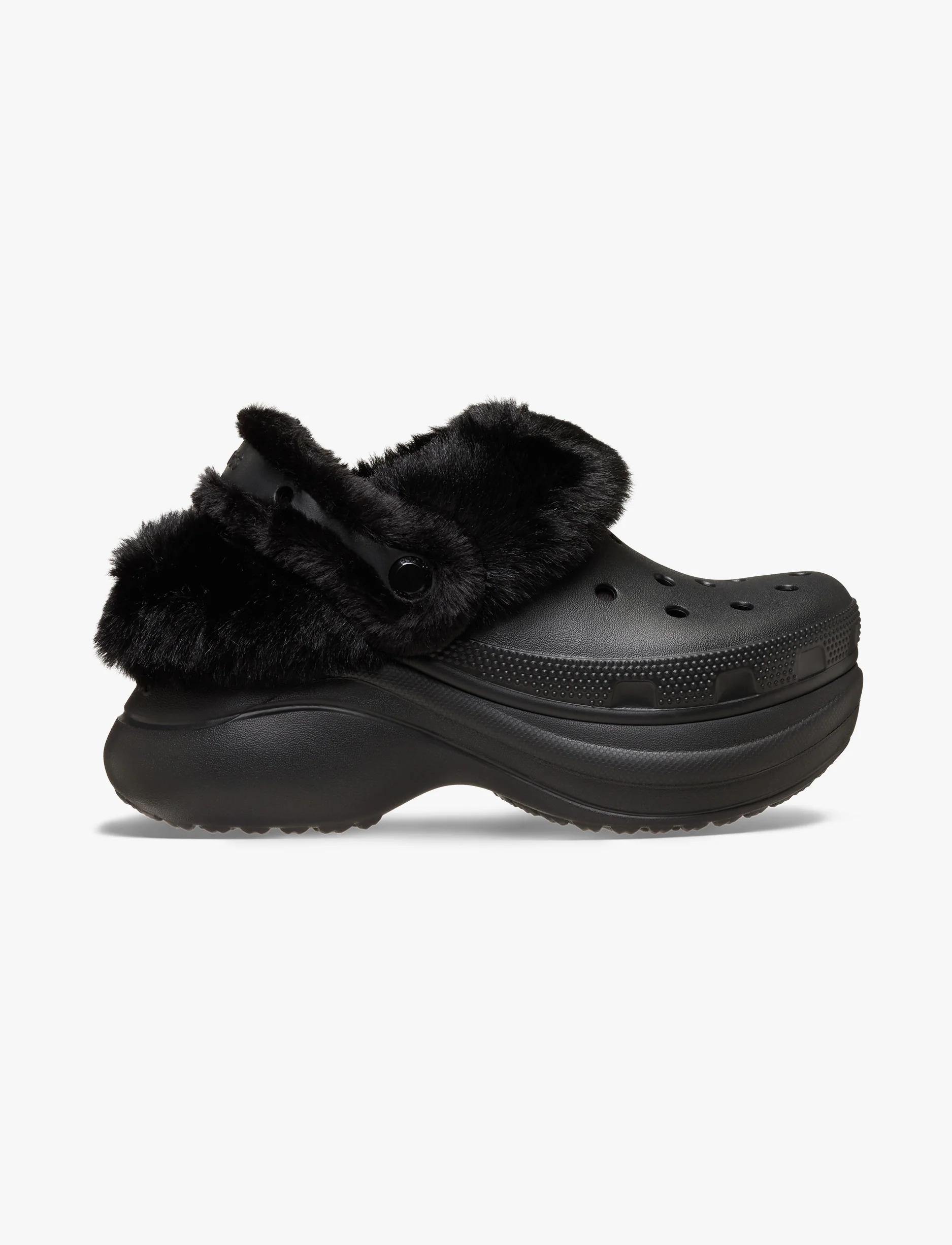 Crocs Bae Lined Clog - כפכפים פרוותיים קרוקס פלטפורמה ביי לנשים בצבע שחור - Image 2